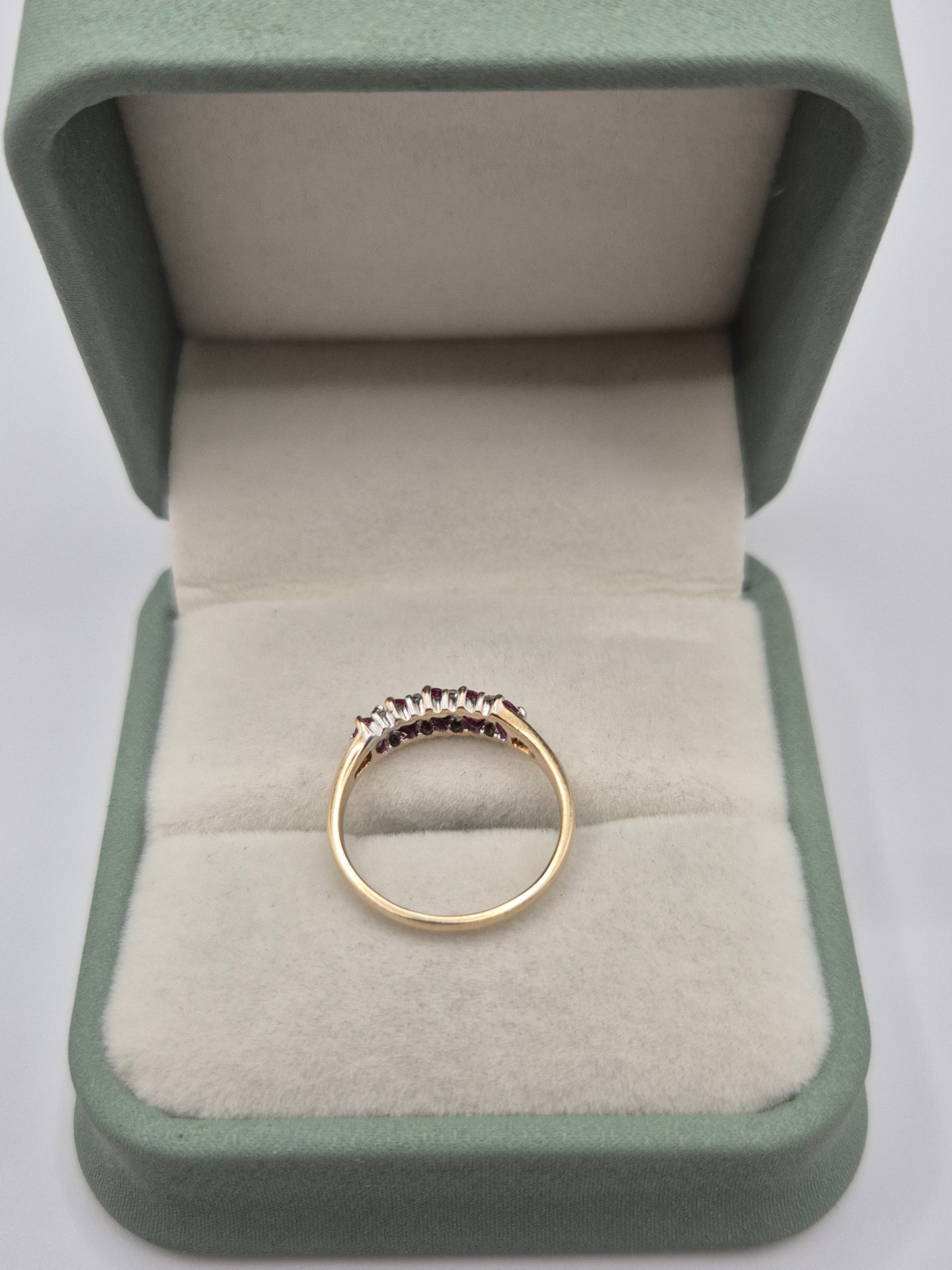 9ct gold ruby and diamond ring