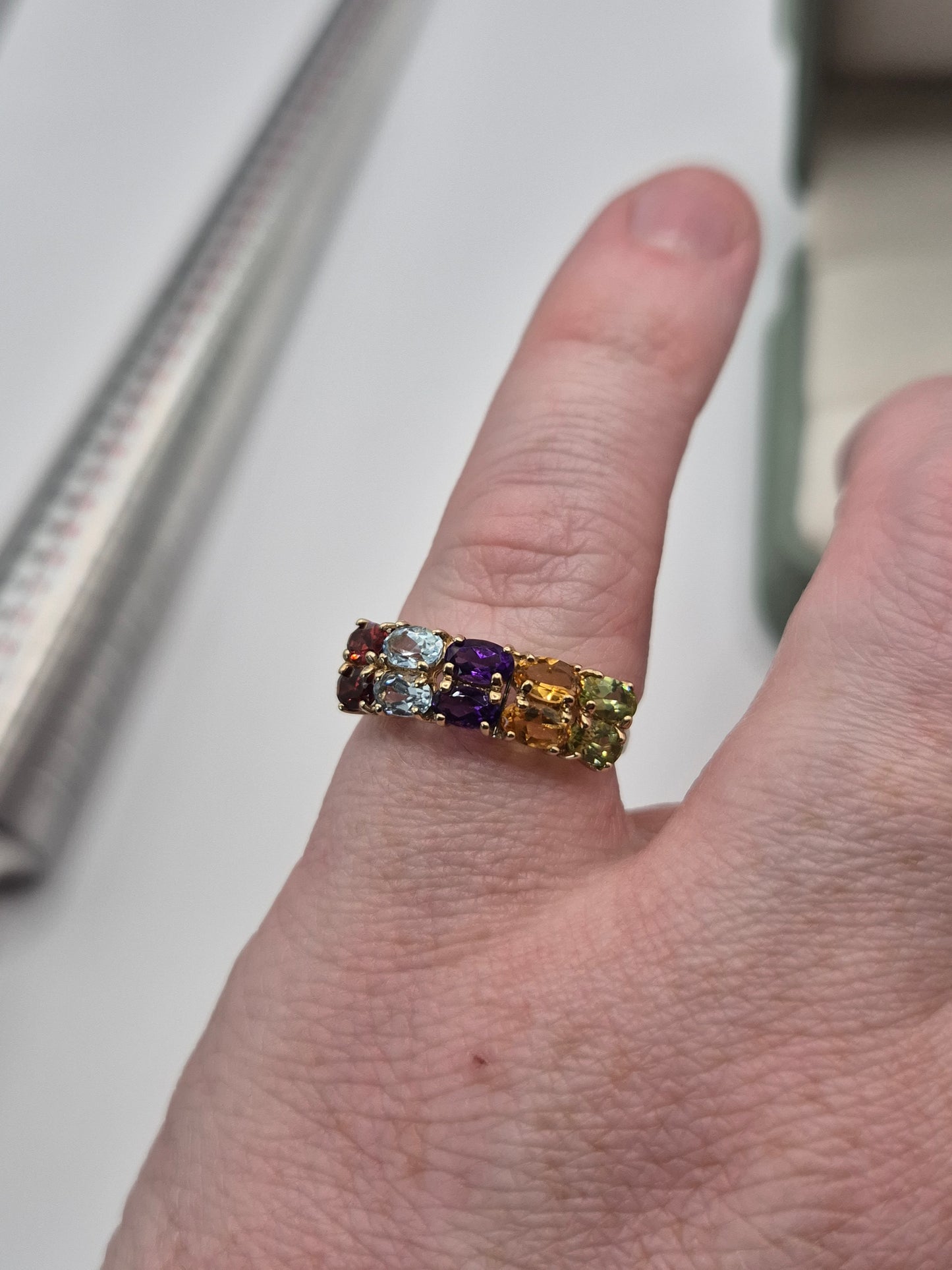9ct gold multigem ring