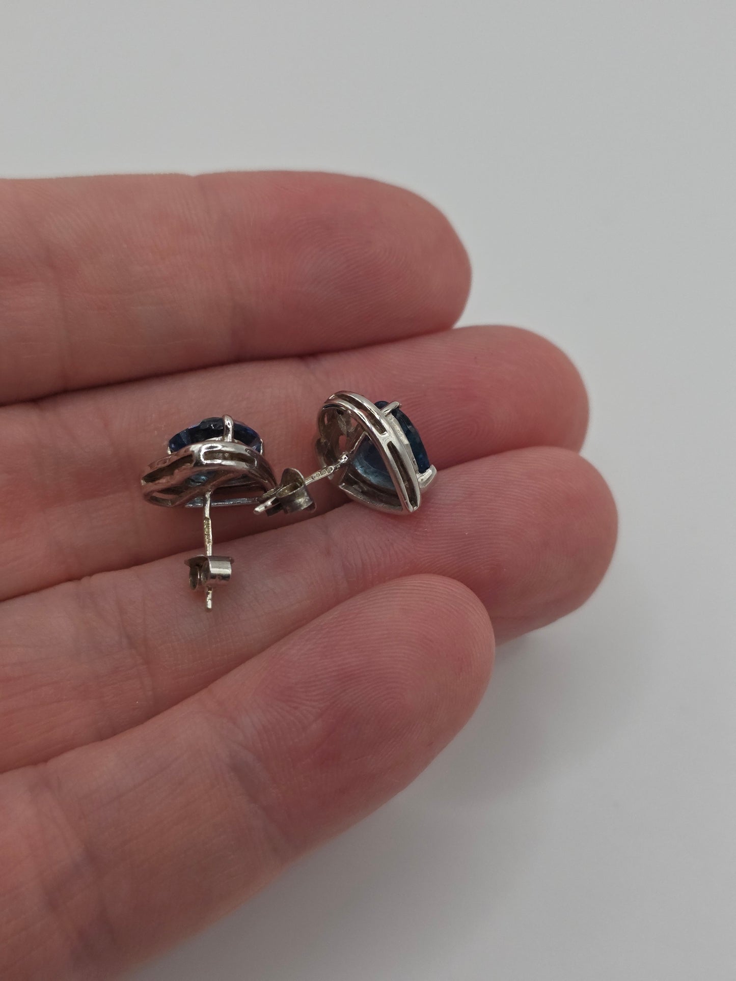 9ct white gold topaz and diamond earrings