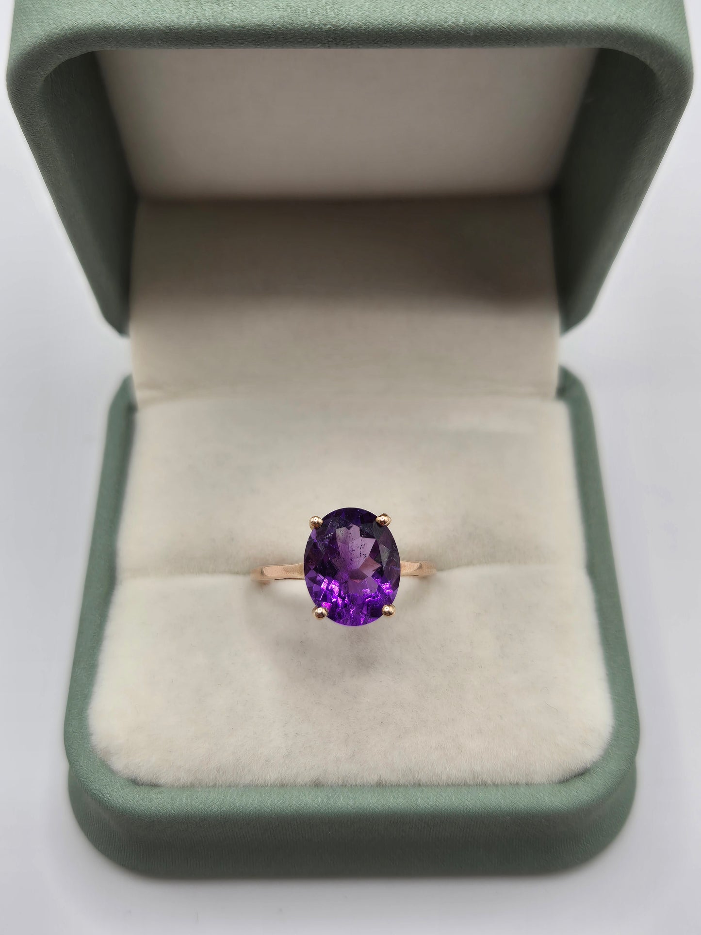 9ct rose gold amethyst ring