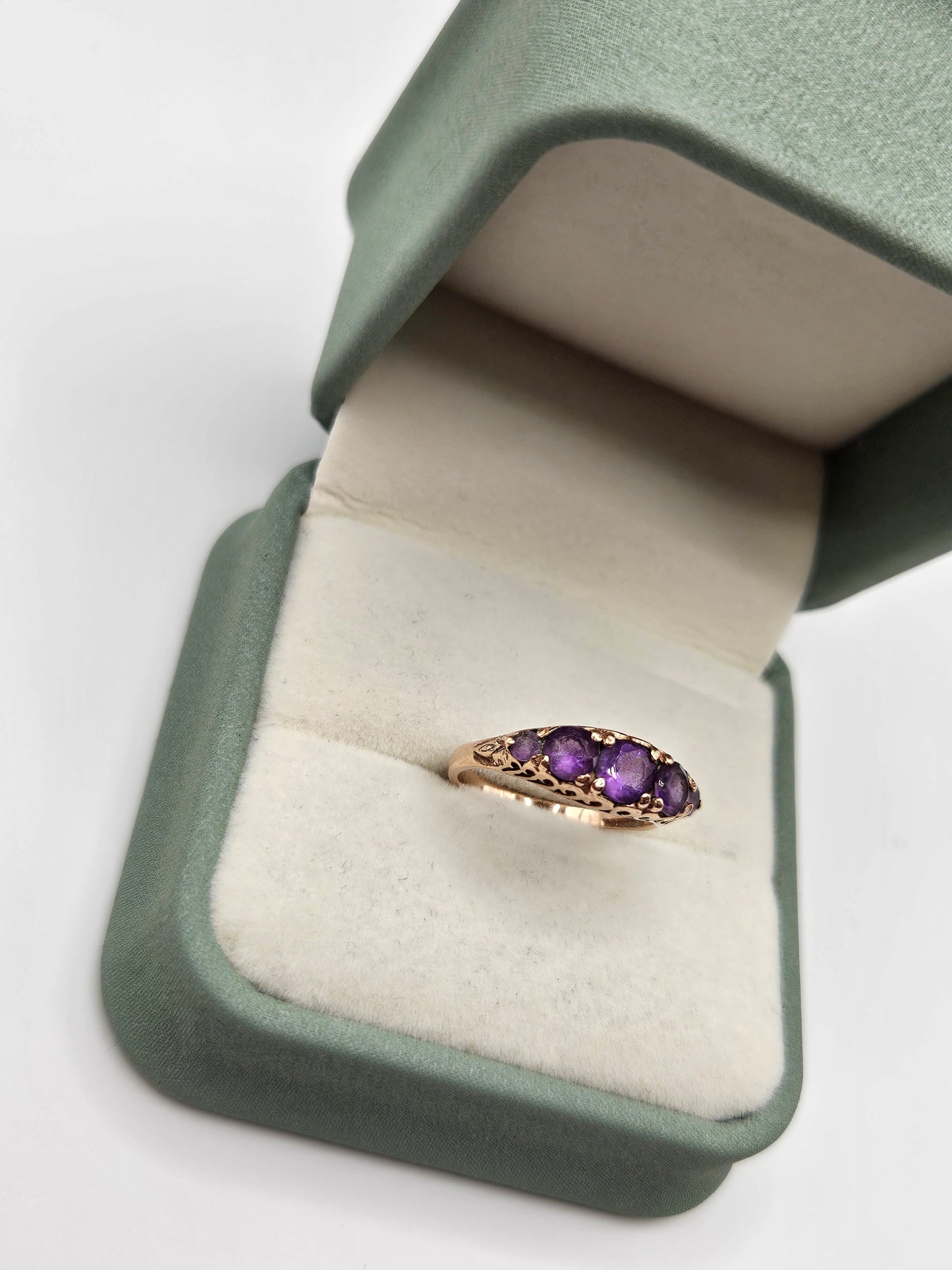 9ct rose gold amethyst ring
