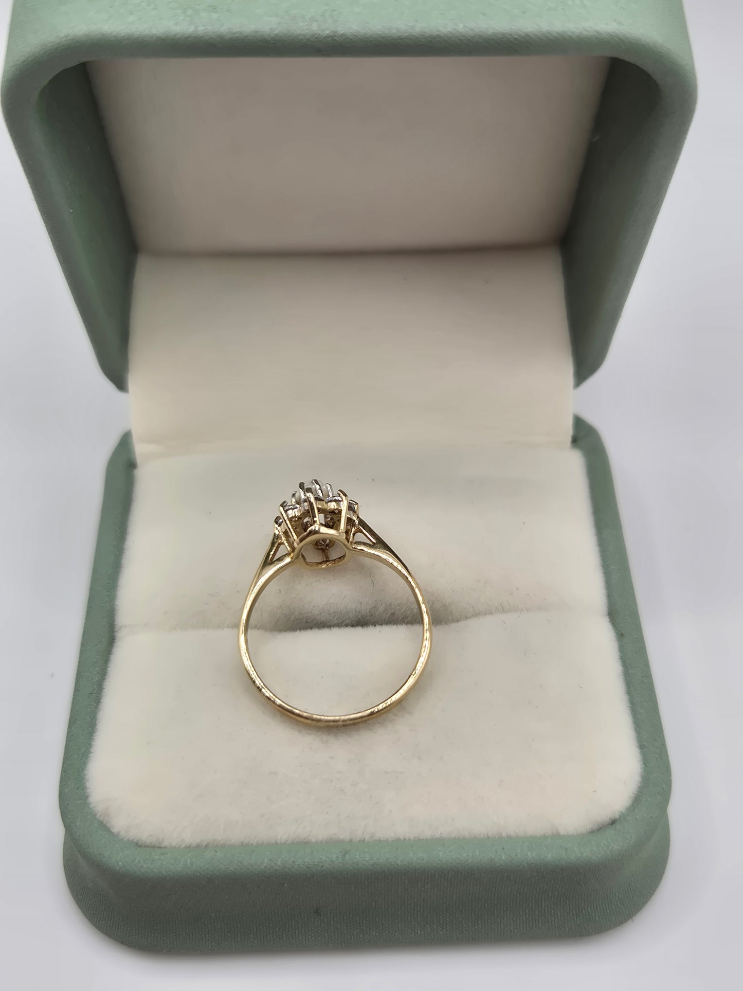 9ct gold opal and cz ring