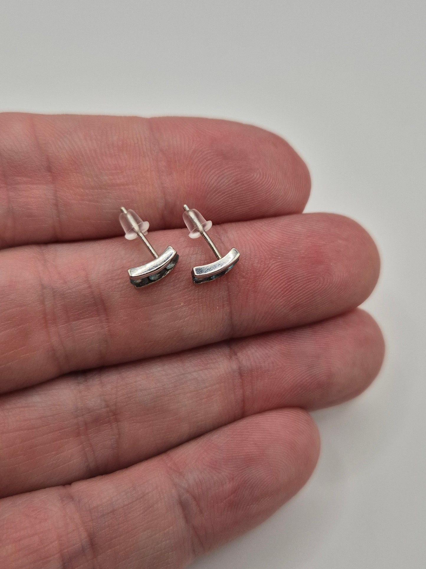 9ct white gold topaz earrings