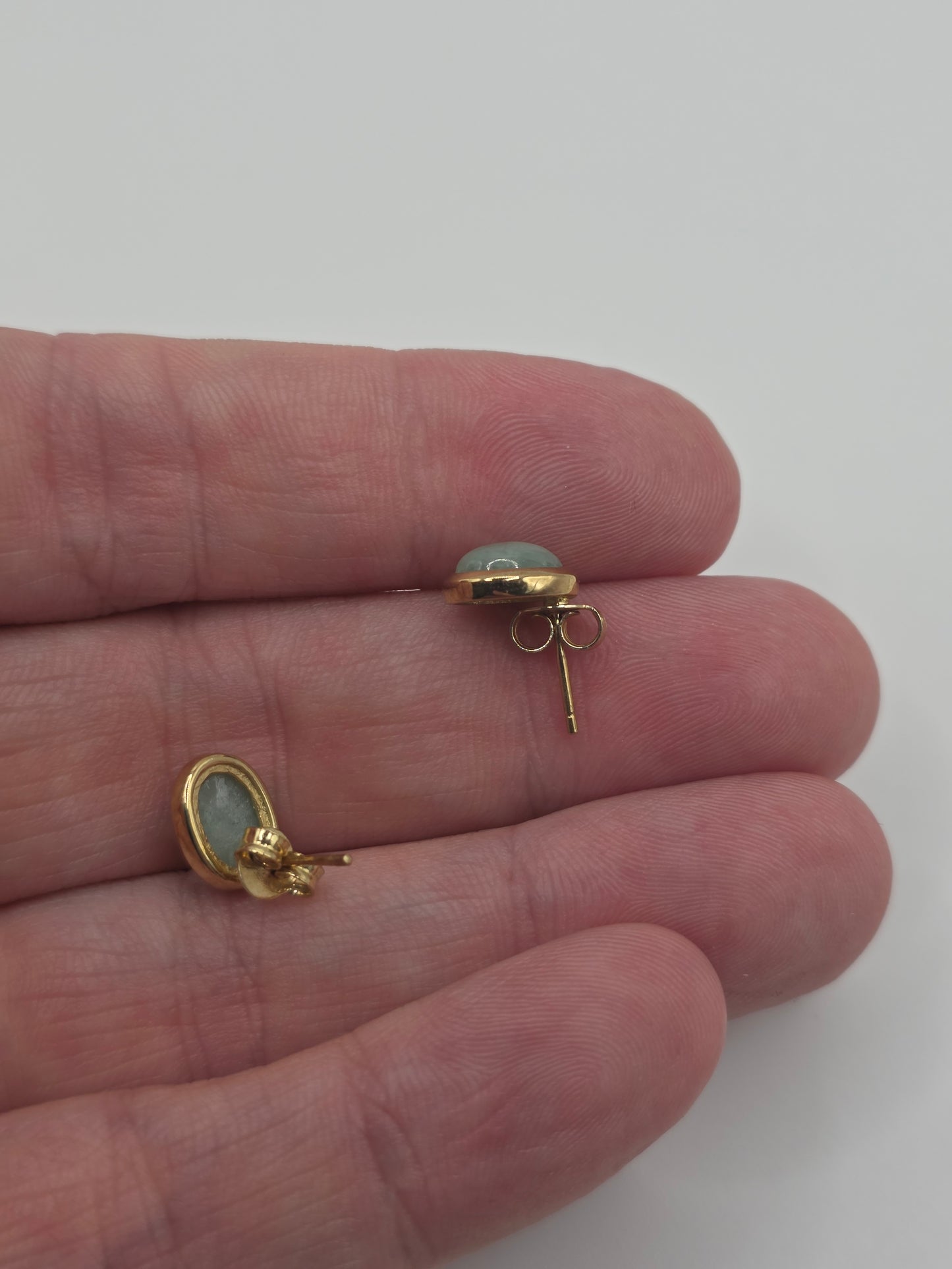 9ct gold jade earrings