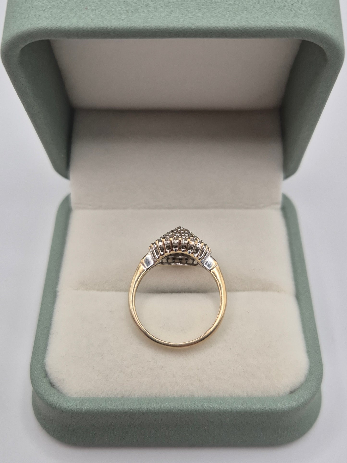 9ct gold 50 point diamond cluster ring