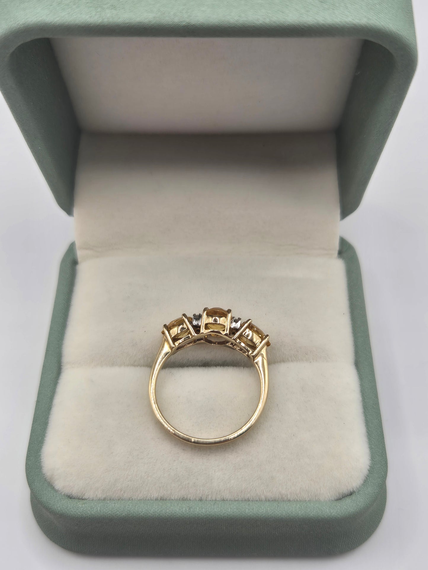 9ct gold citrine and diamond ring