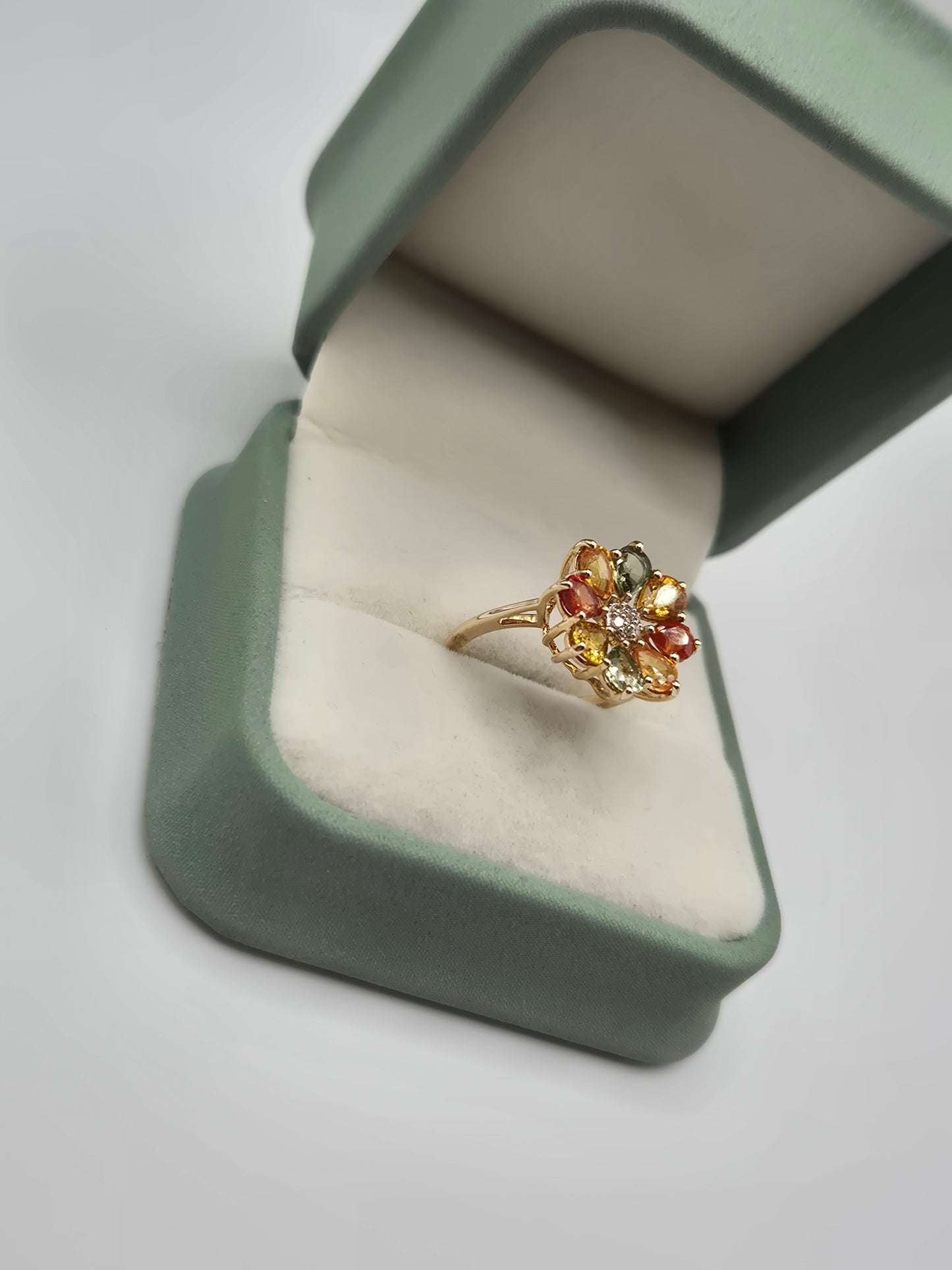 9ct gold fancy sapphire and diamond ring