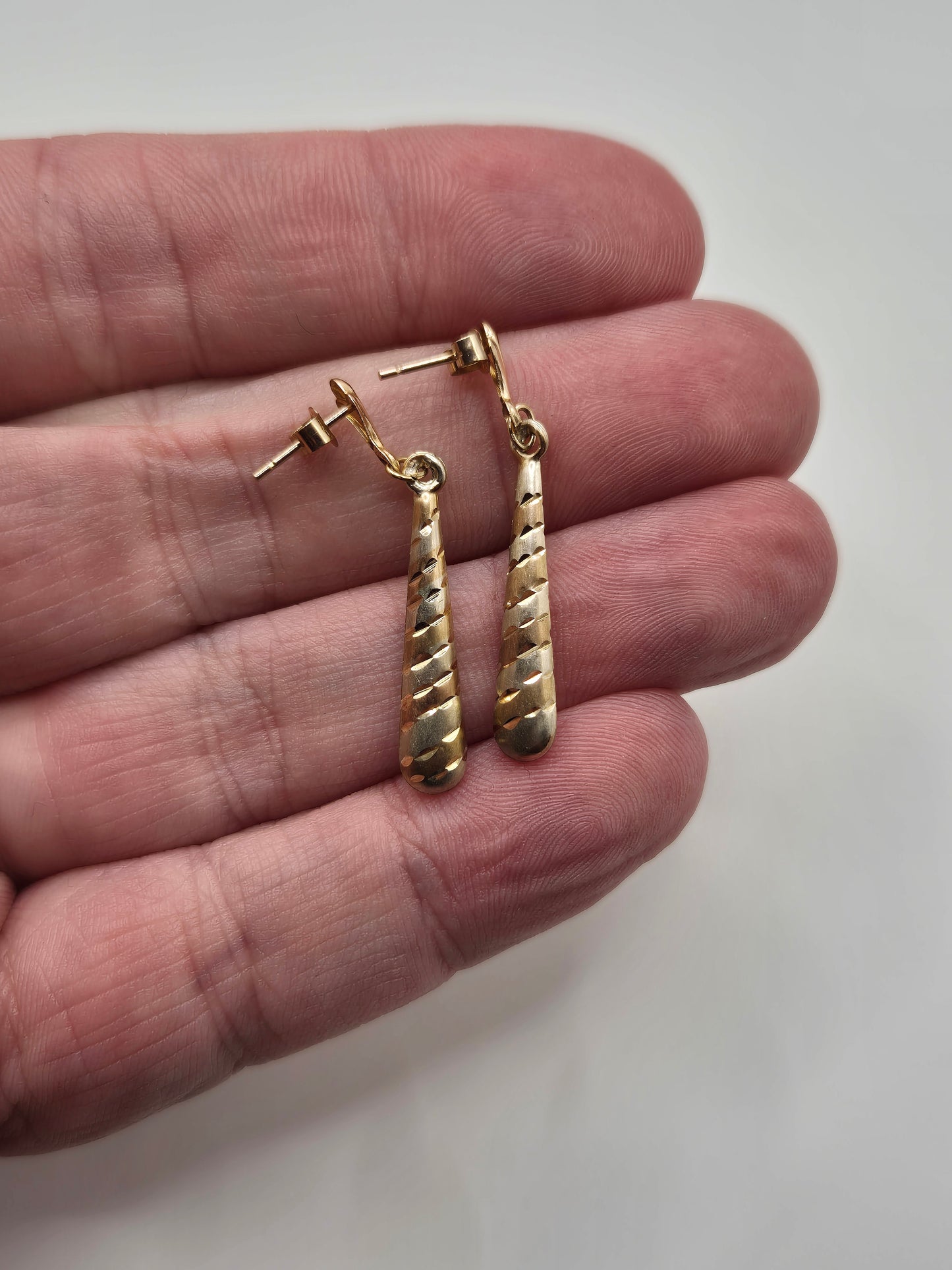 9ct tri gold earrings