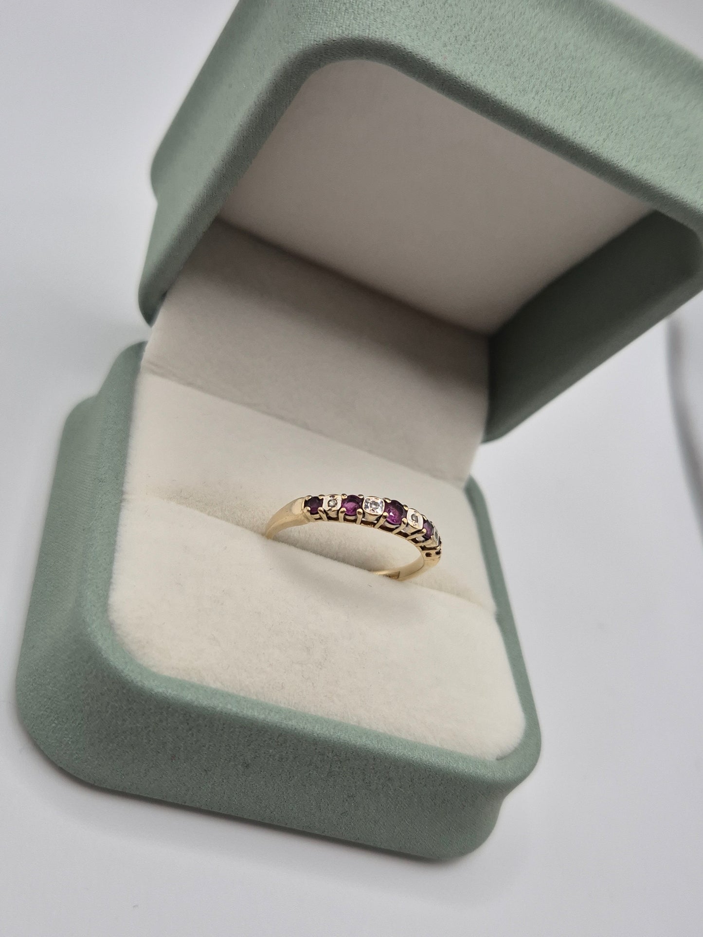 9ct gold ruby and diamond ring