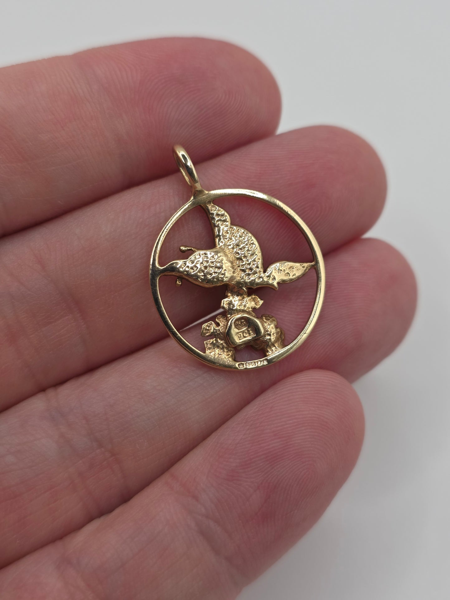 Norman grant 9ct gold enamel pendant