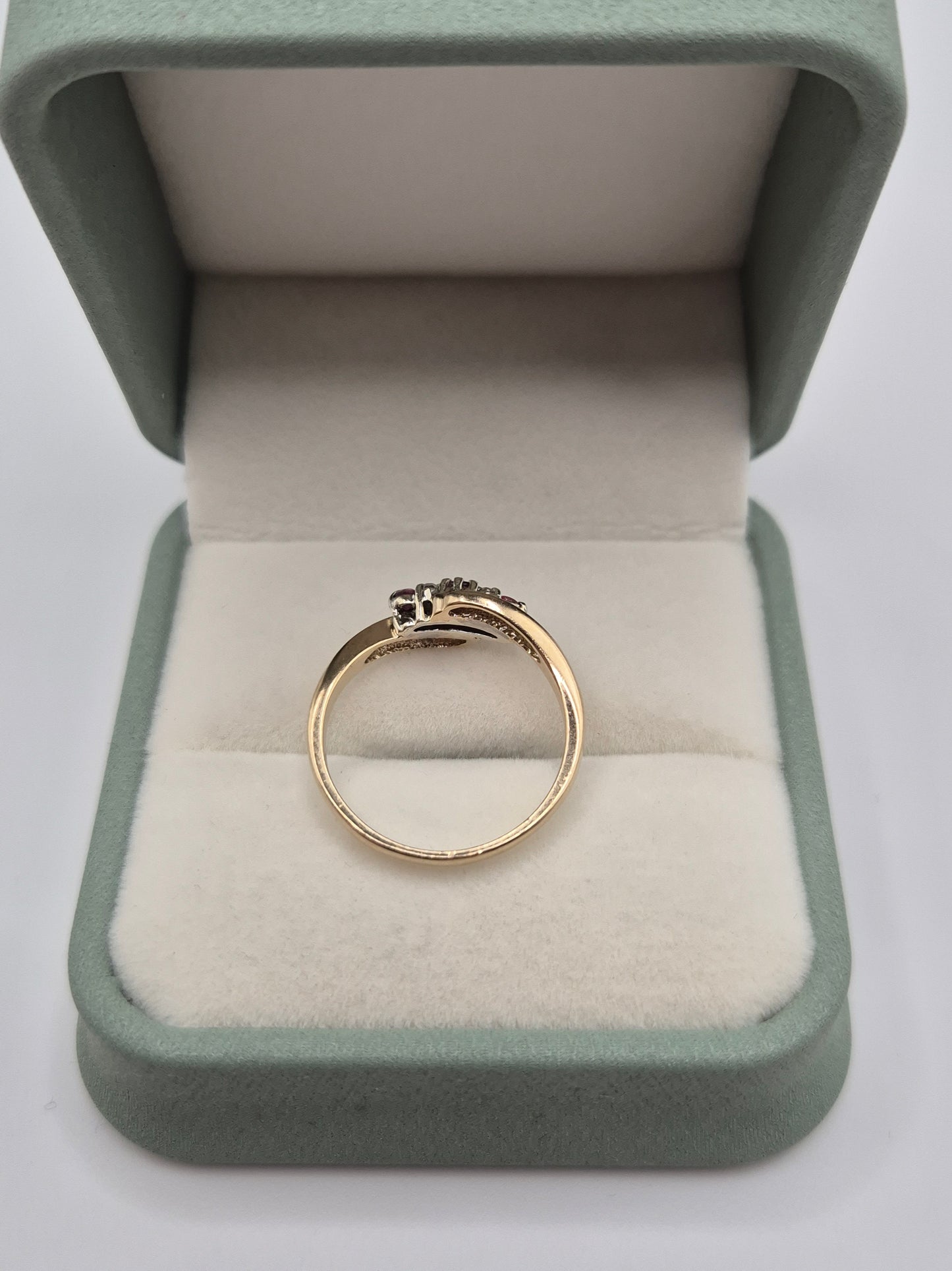 9ct gold ruby and diamond ring