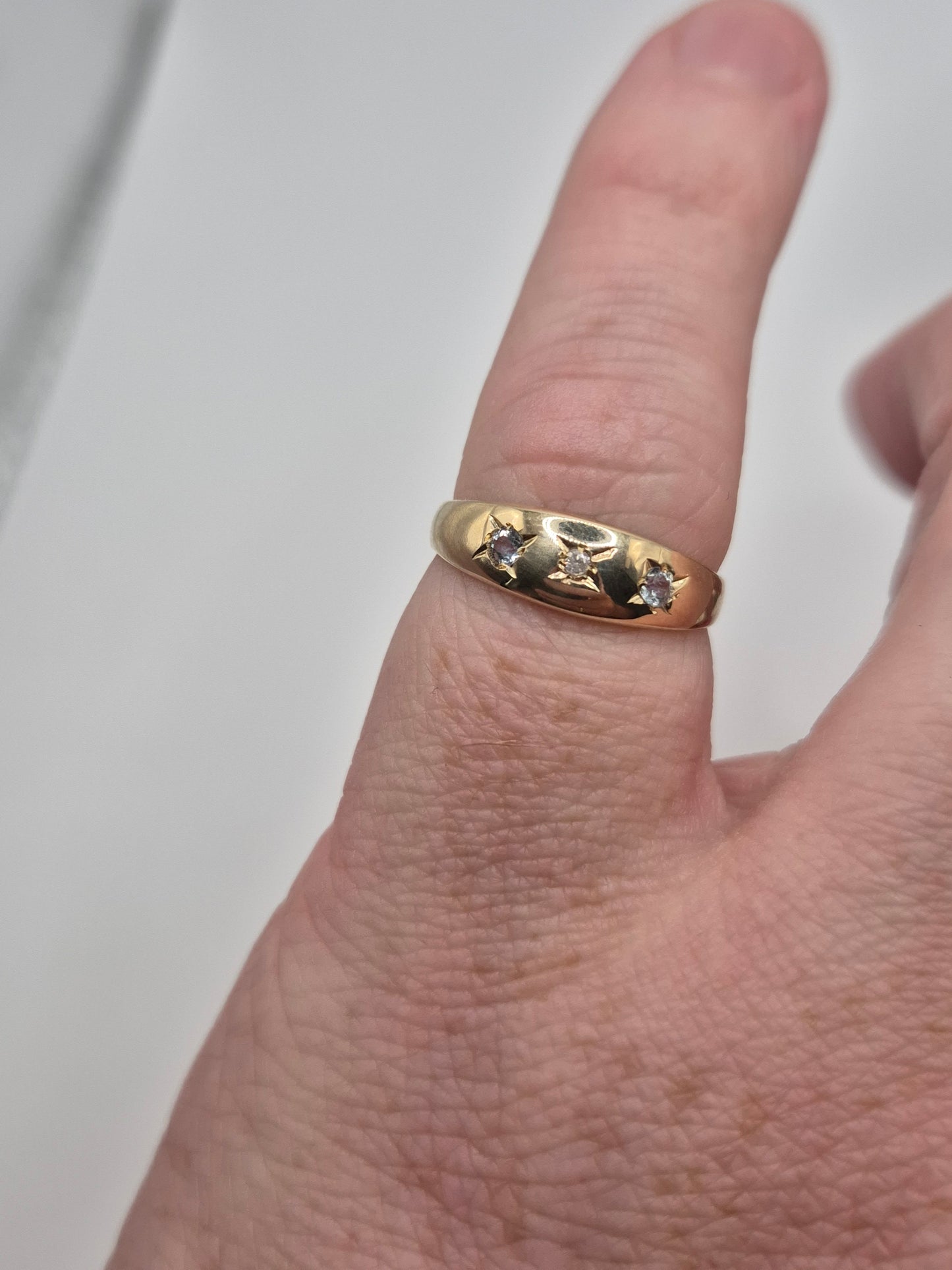 9ct gold topaz and diamond gypsy ring