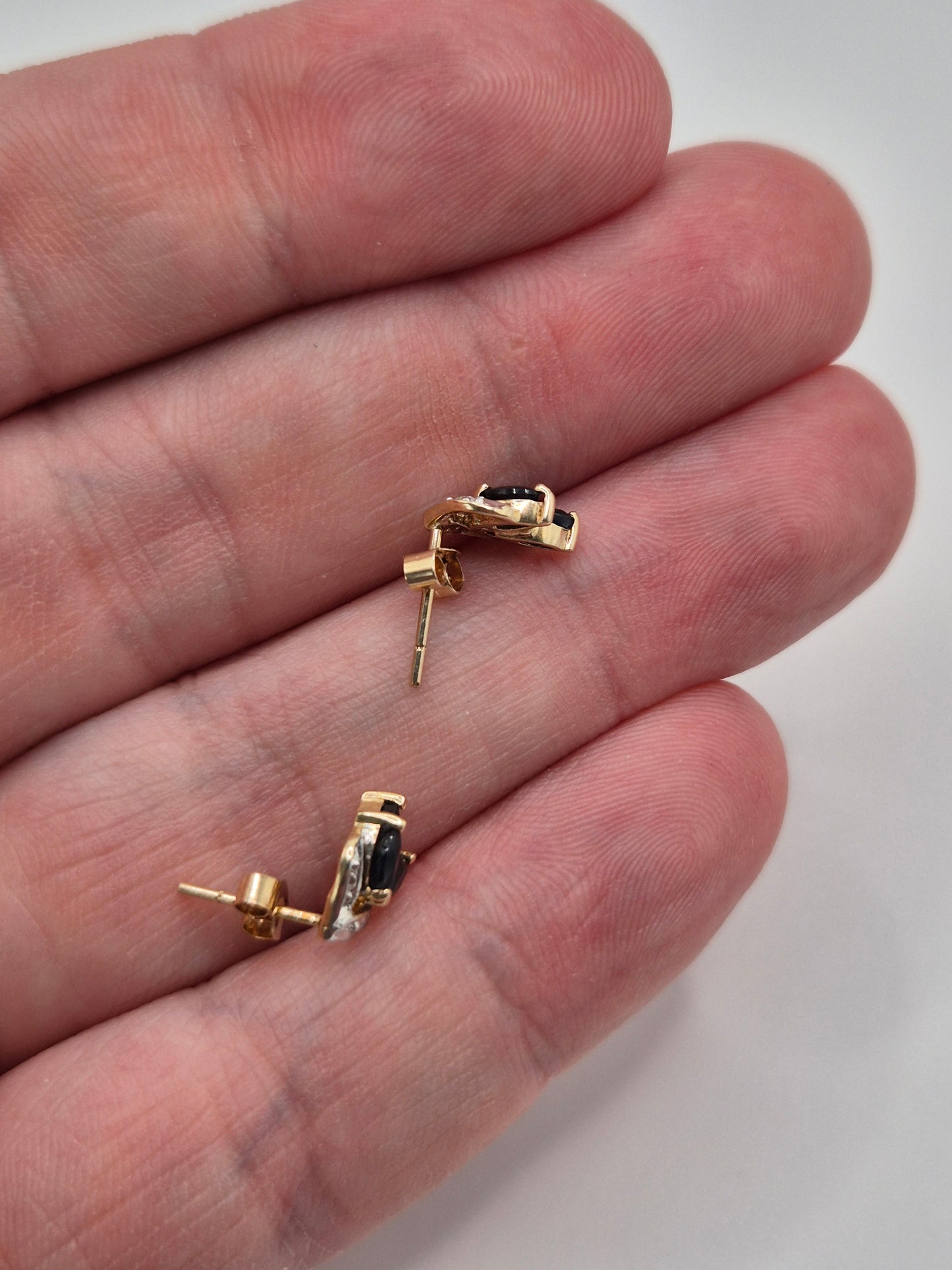 9ct gold sapphire and diamond earrings