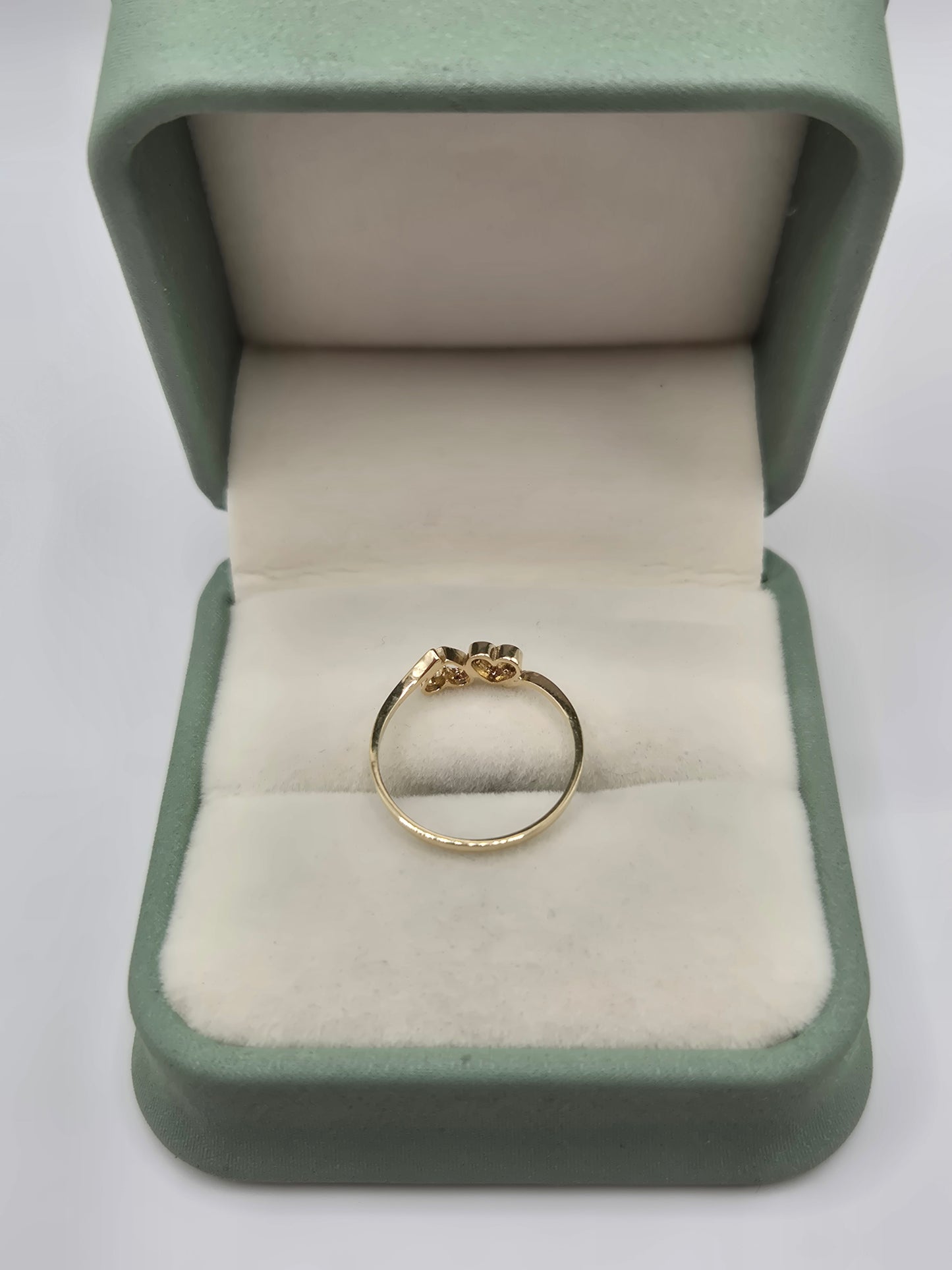 9ct gold double heart ring