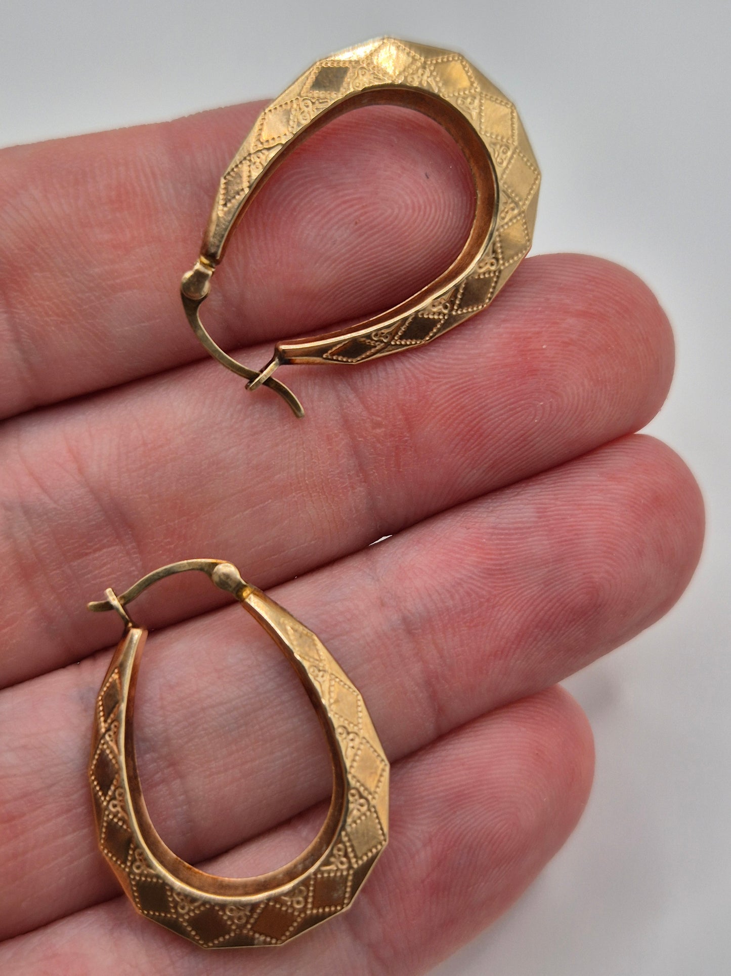 9ct gold creole earrings