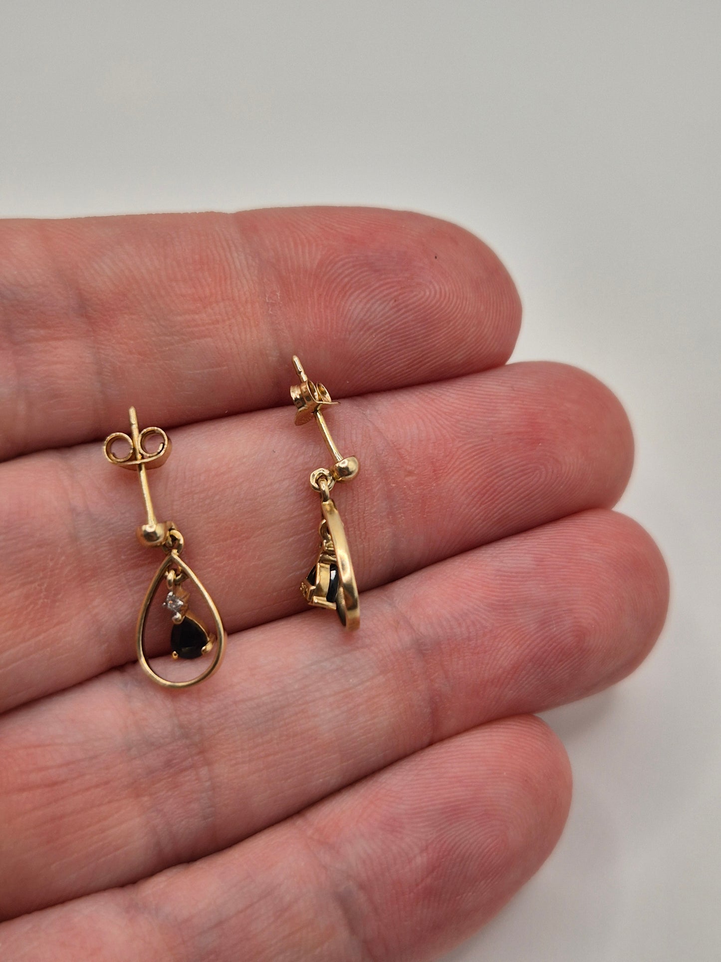 9ct gold sapphire and diamond earrings
