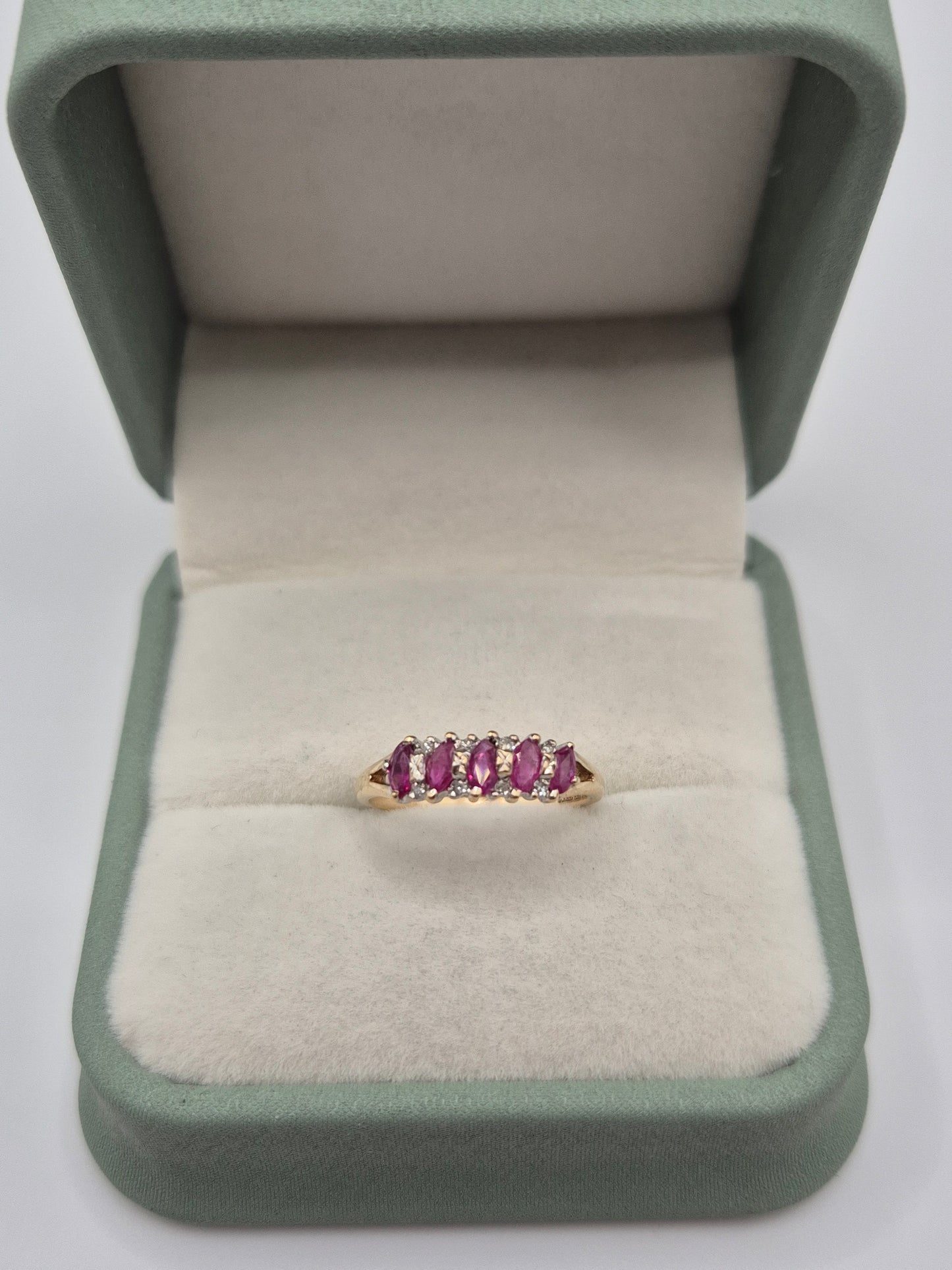 9ct gold ruby and diamond ring