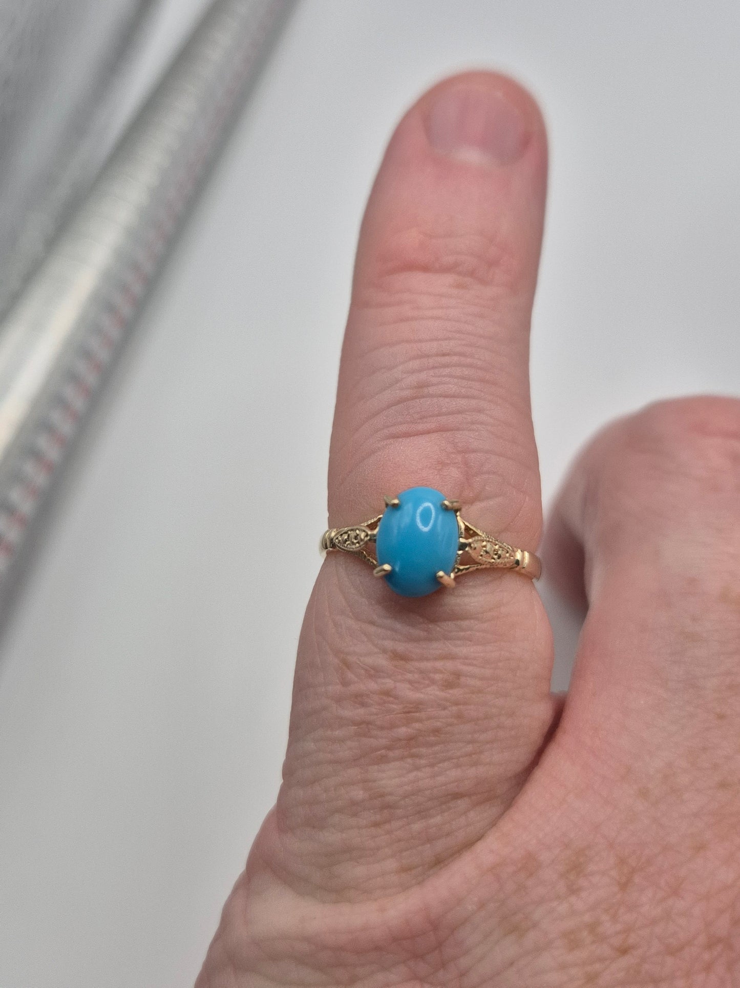 9ct gold turquoise ring