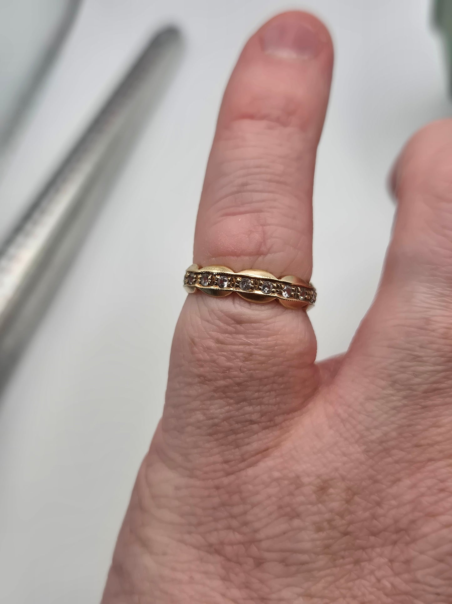 9ct gold topaz eternity ring