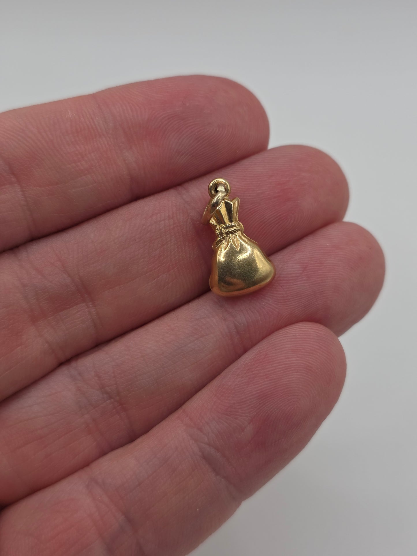 9ct gold money bag charm
