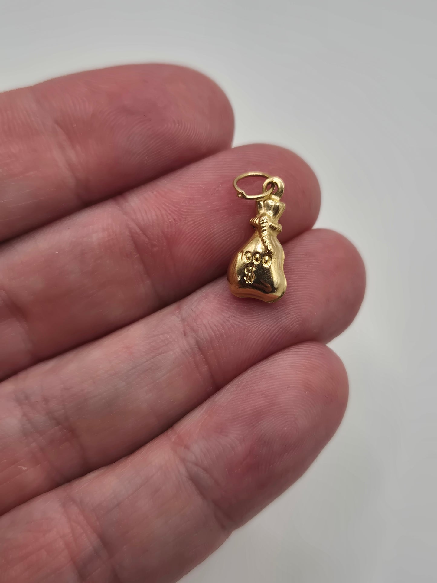 9ct gold money pouch charm