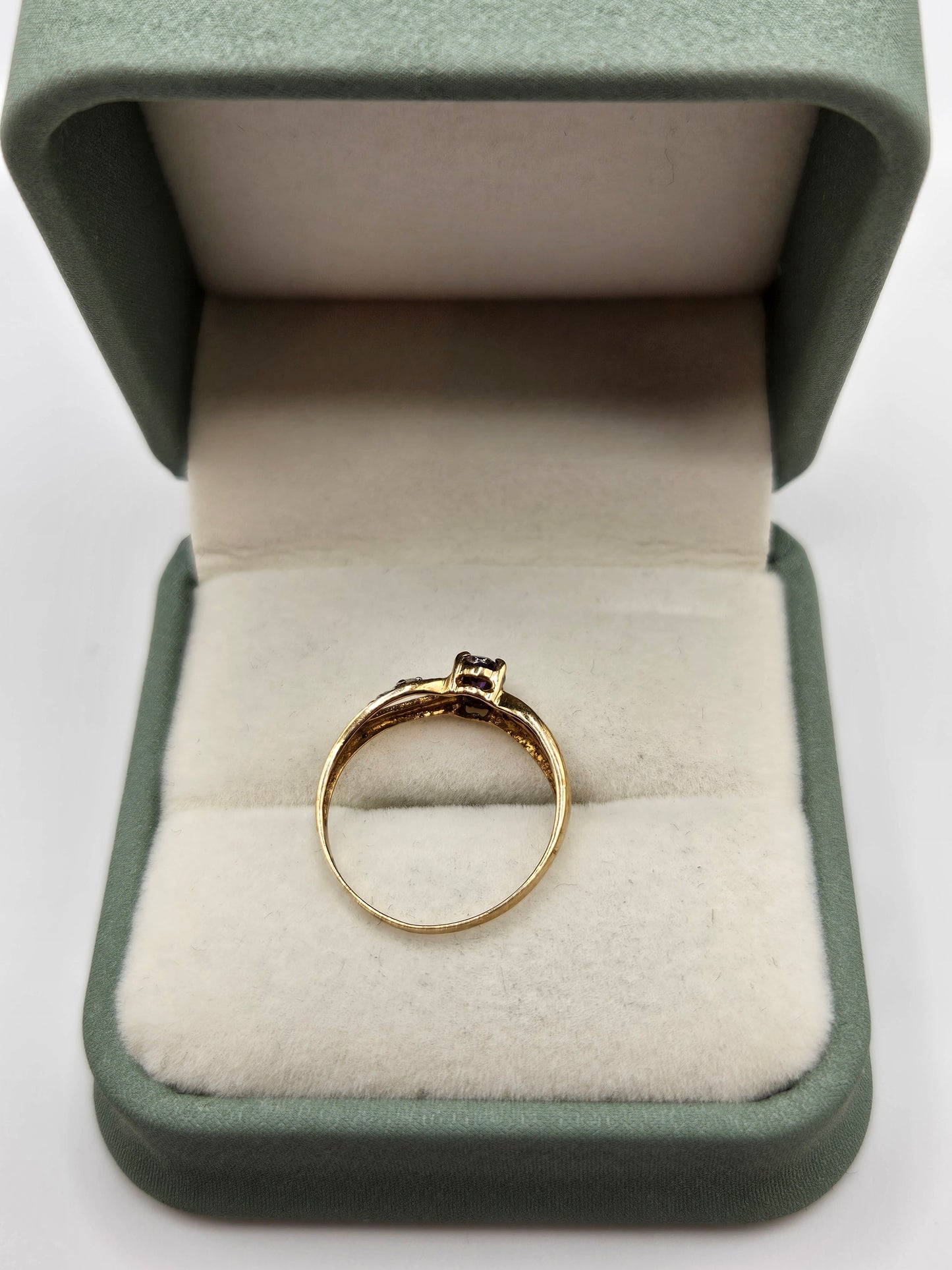 9ct gold mystic topaz and diamond ring