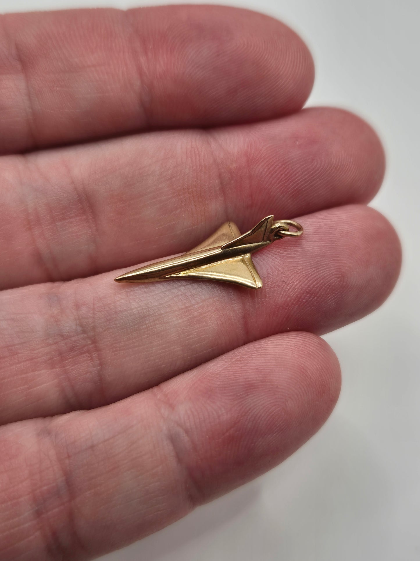 9ct gold plane charm