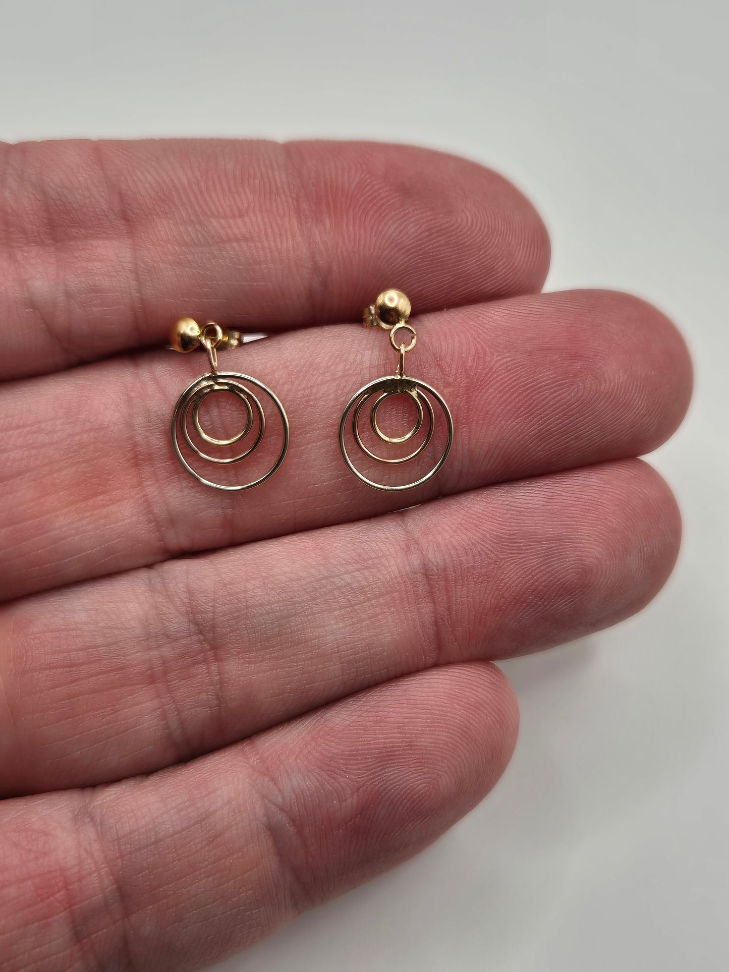 9ct tri gold earrings