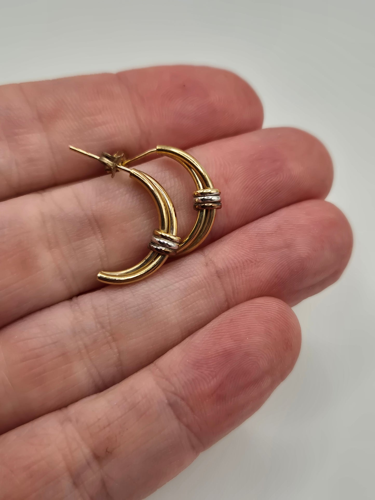 9ct tri gold earrings