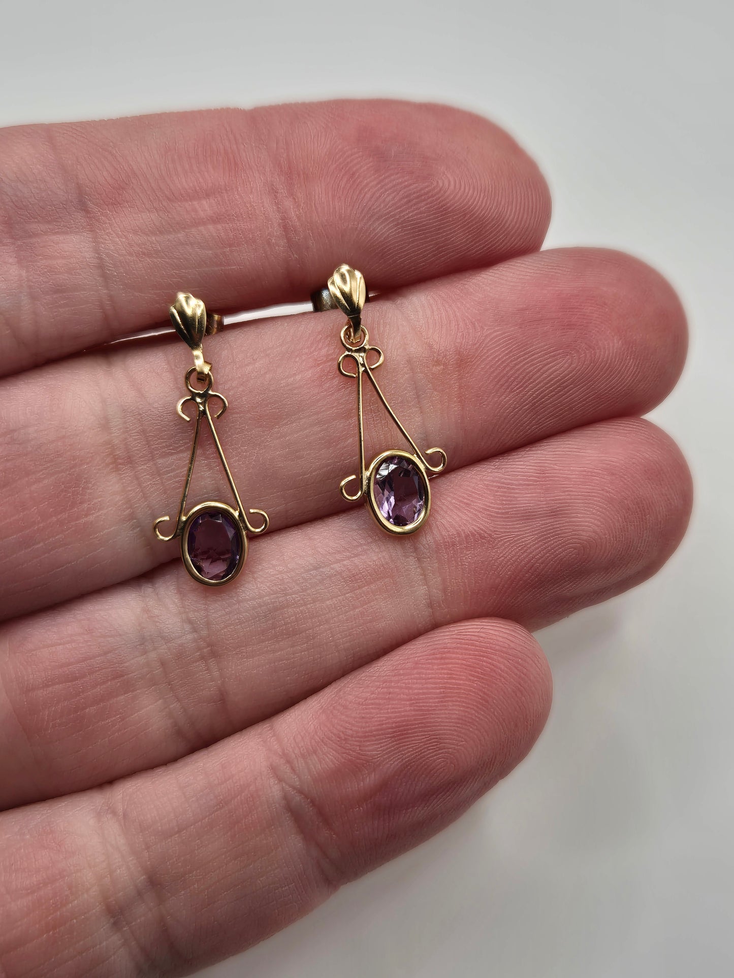 9ct gold amethyst earrings
