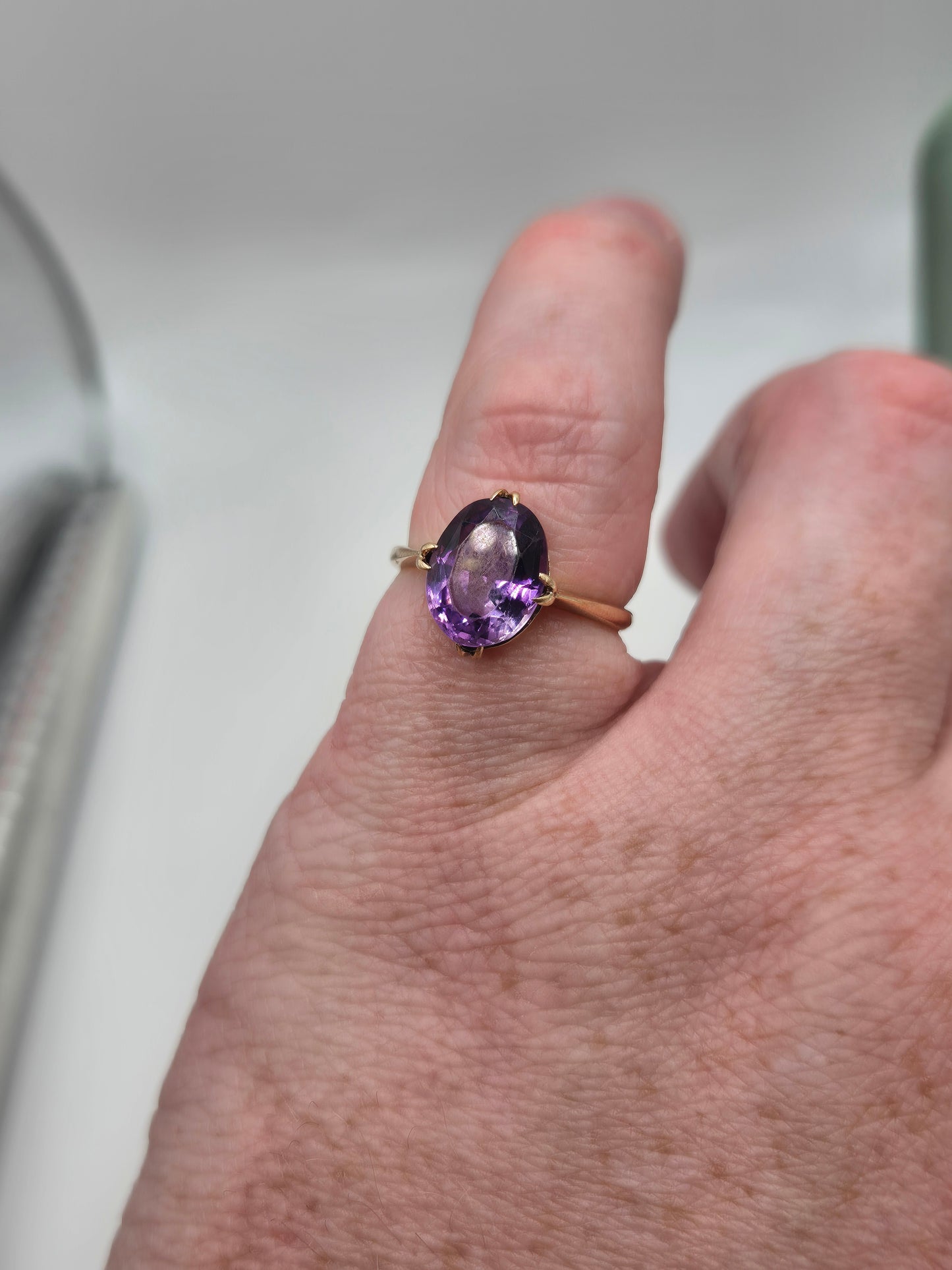 9ct gold amethyst ring