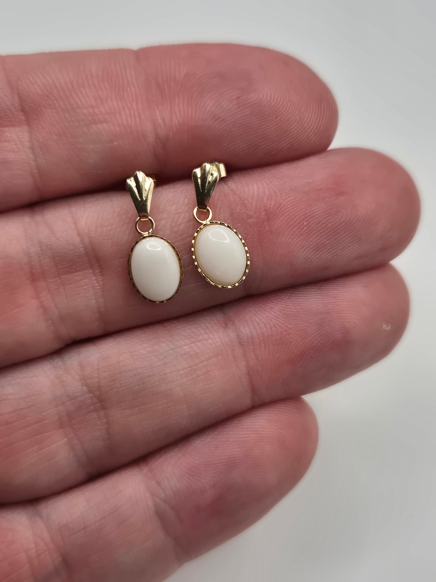 9ct gold opal earrings