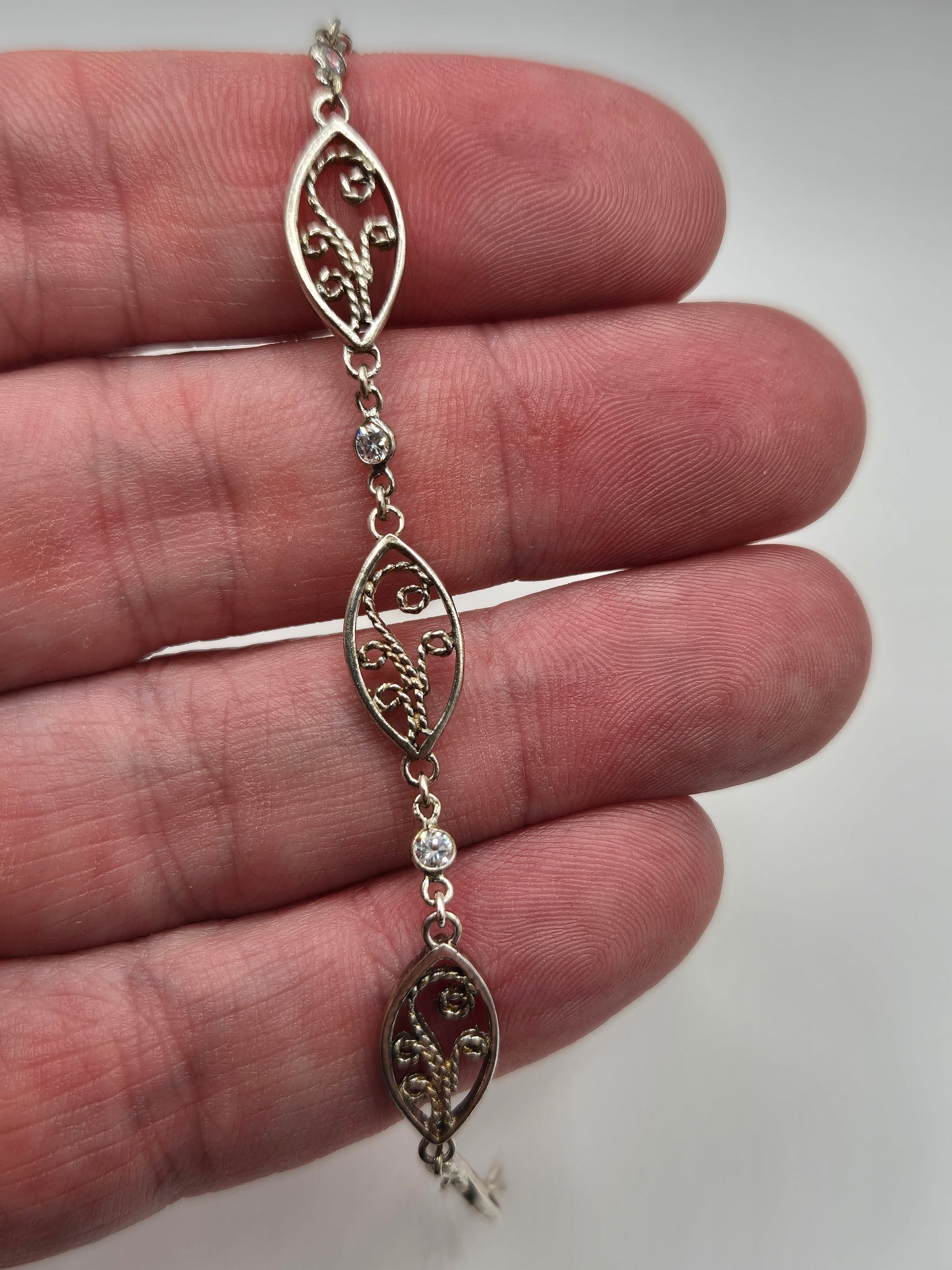 Silver gemstone bracelet