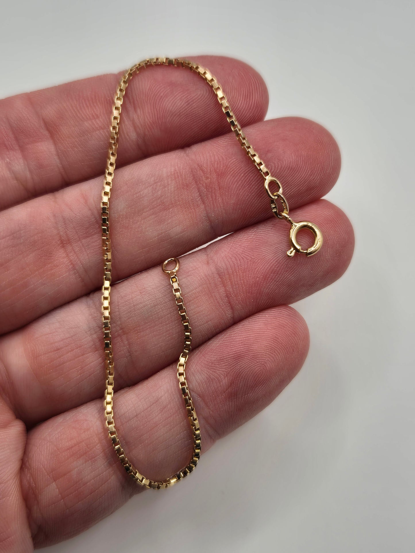 9ct gold box link bracelet