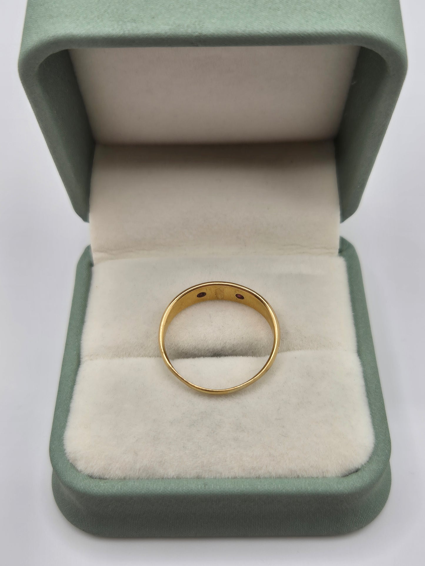 Antique 18ct gold seed pearl and ruby ring