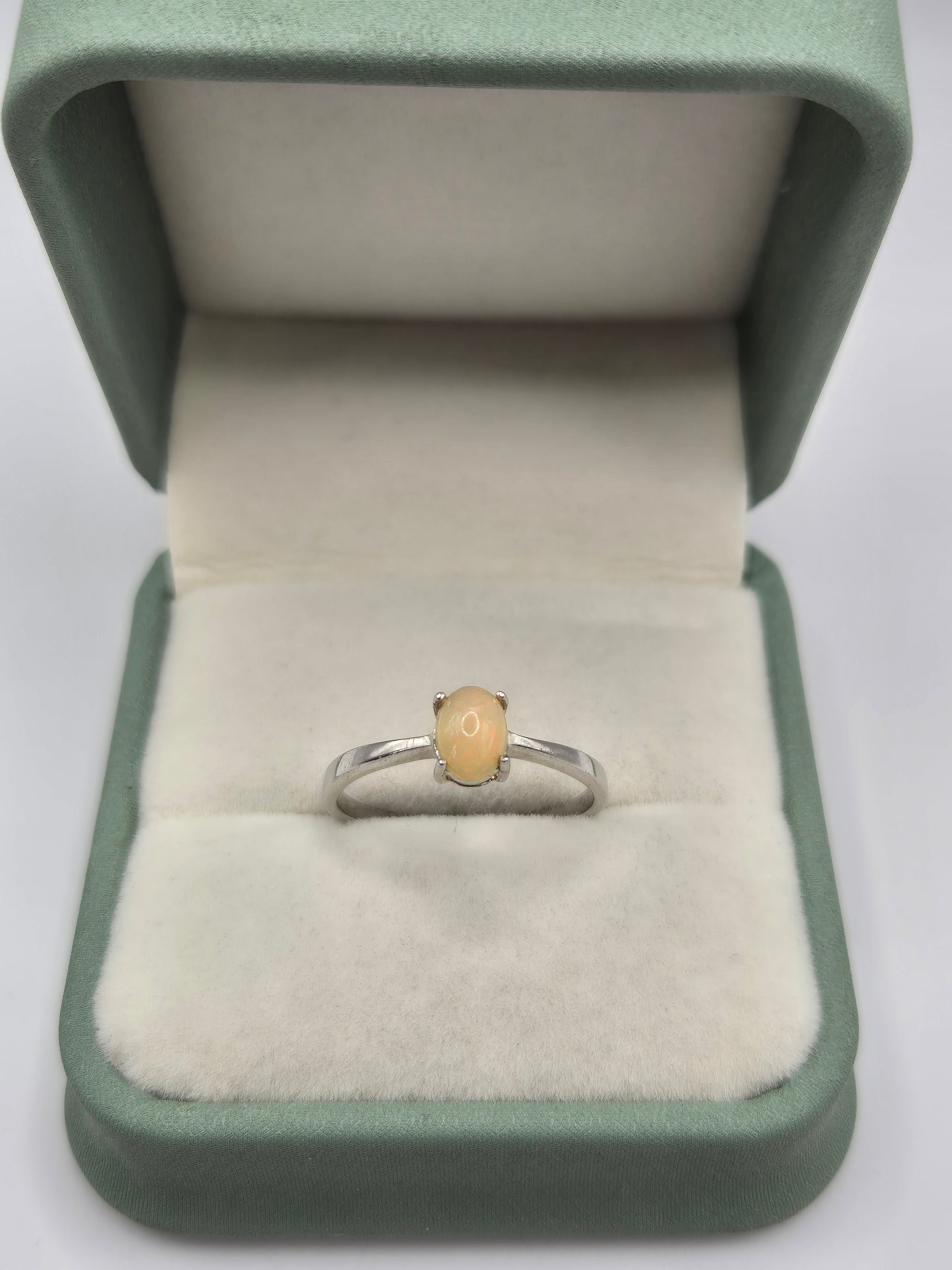 Silver opal ring