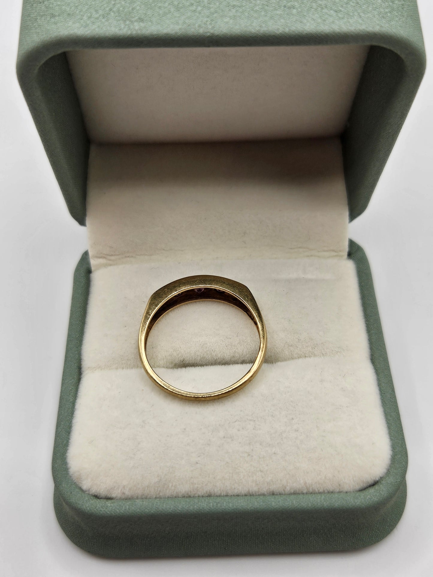 9ct gold pink topaz and diamond ring