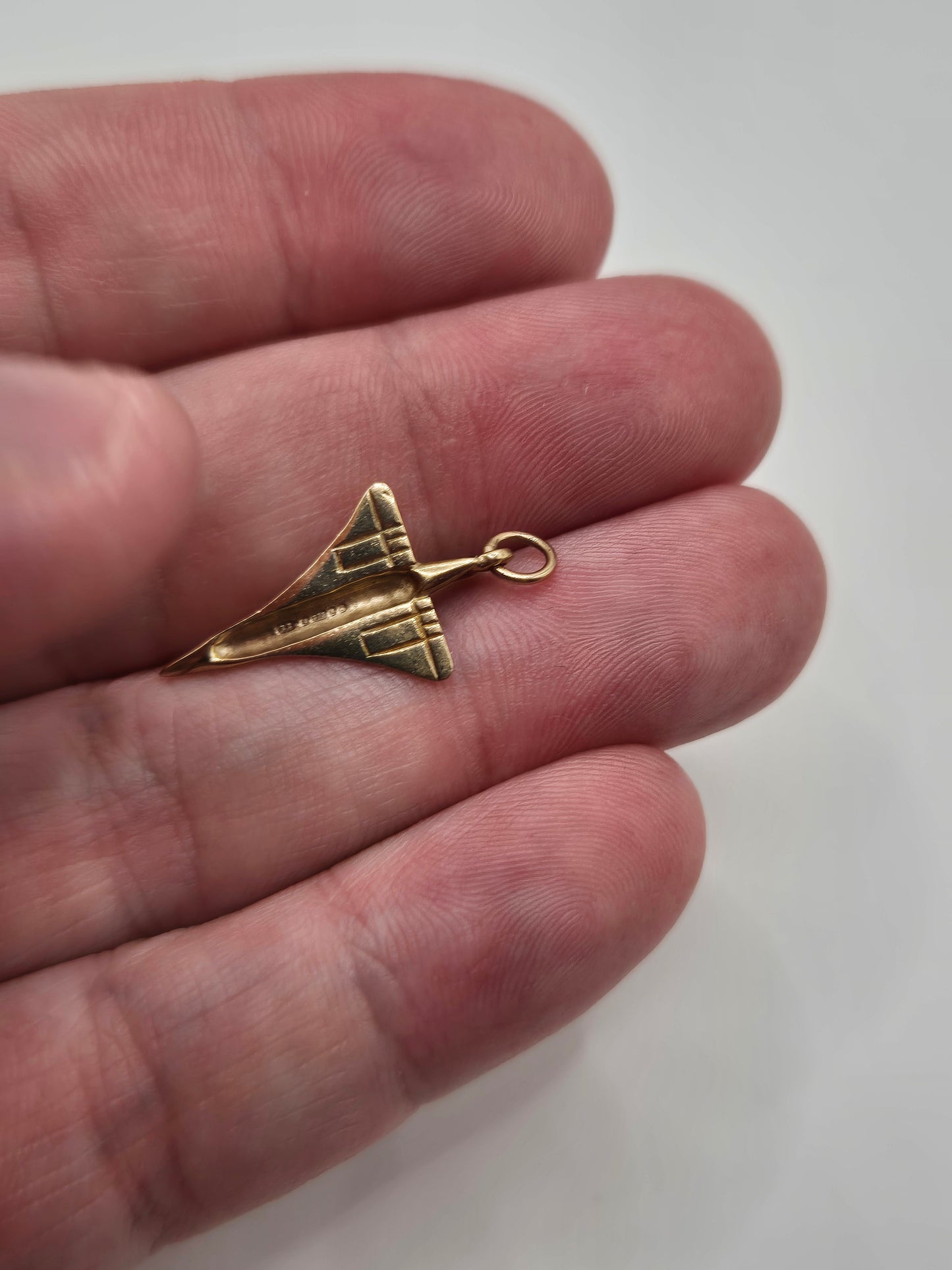 9ct gold plane charm