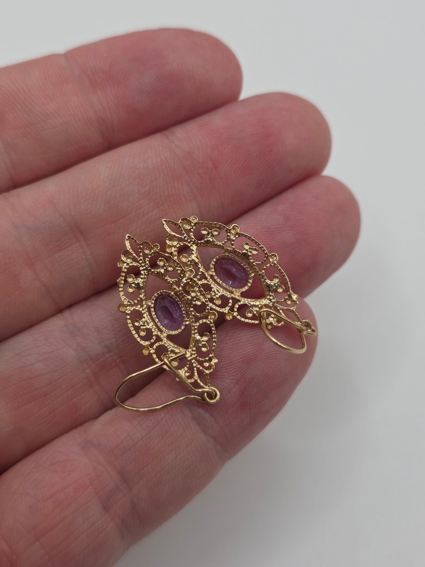 9ct gold amethyst earrings