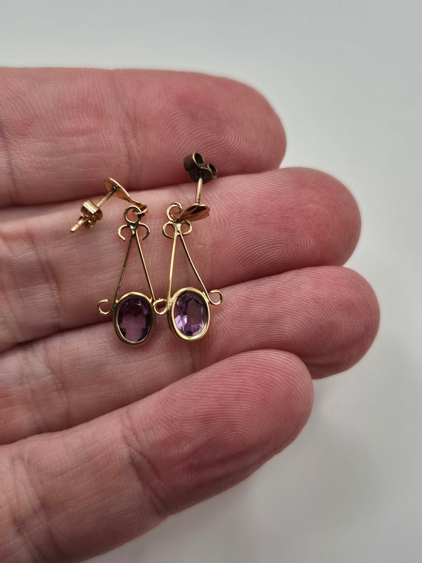 9ct gold amethyst earrings