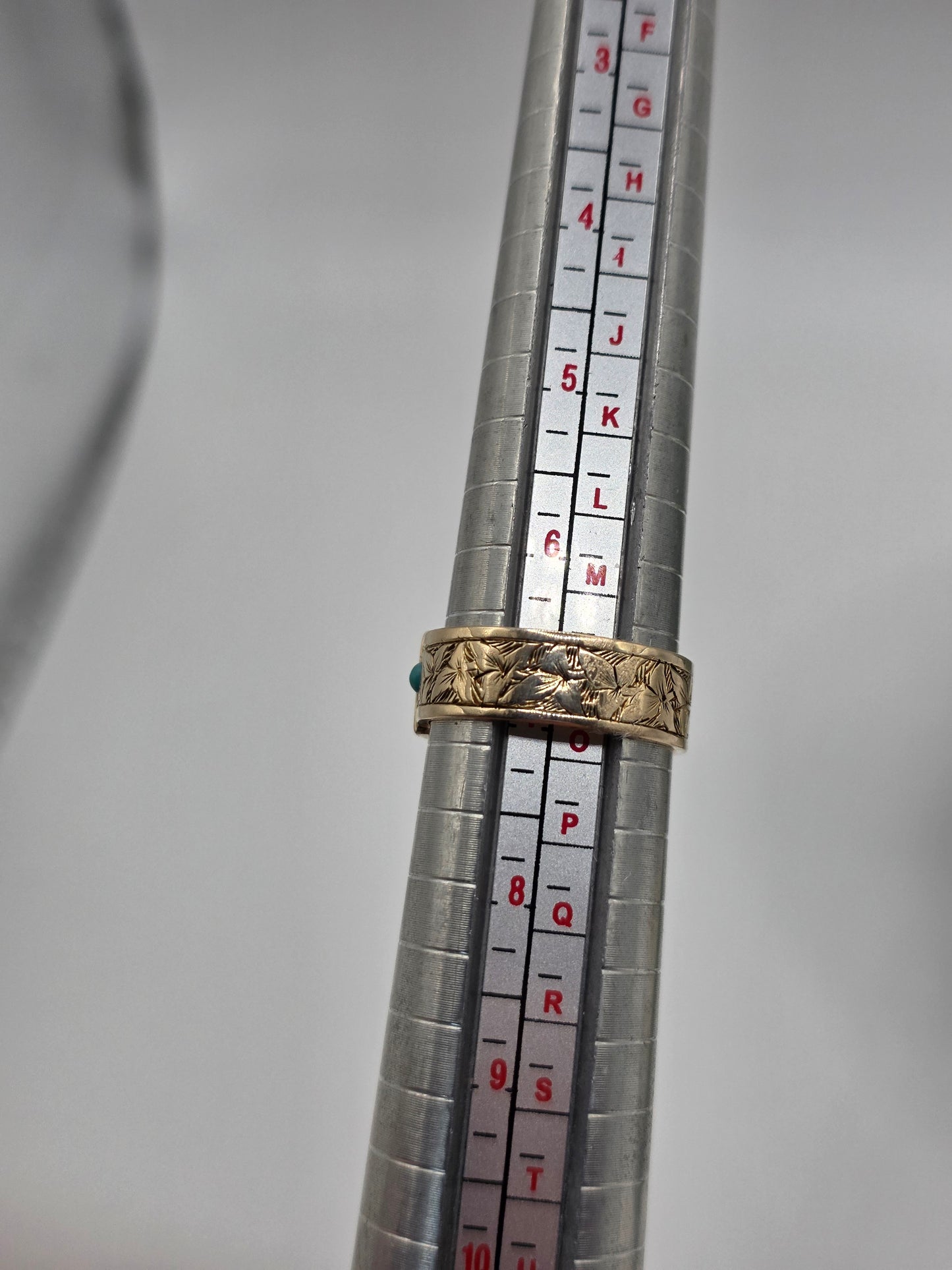 9ct gold turquoise buckle ring