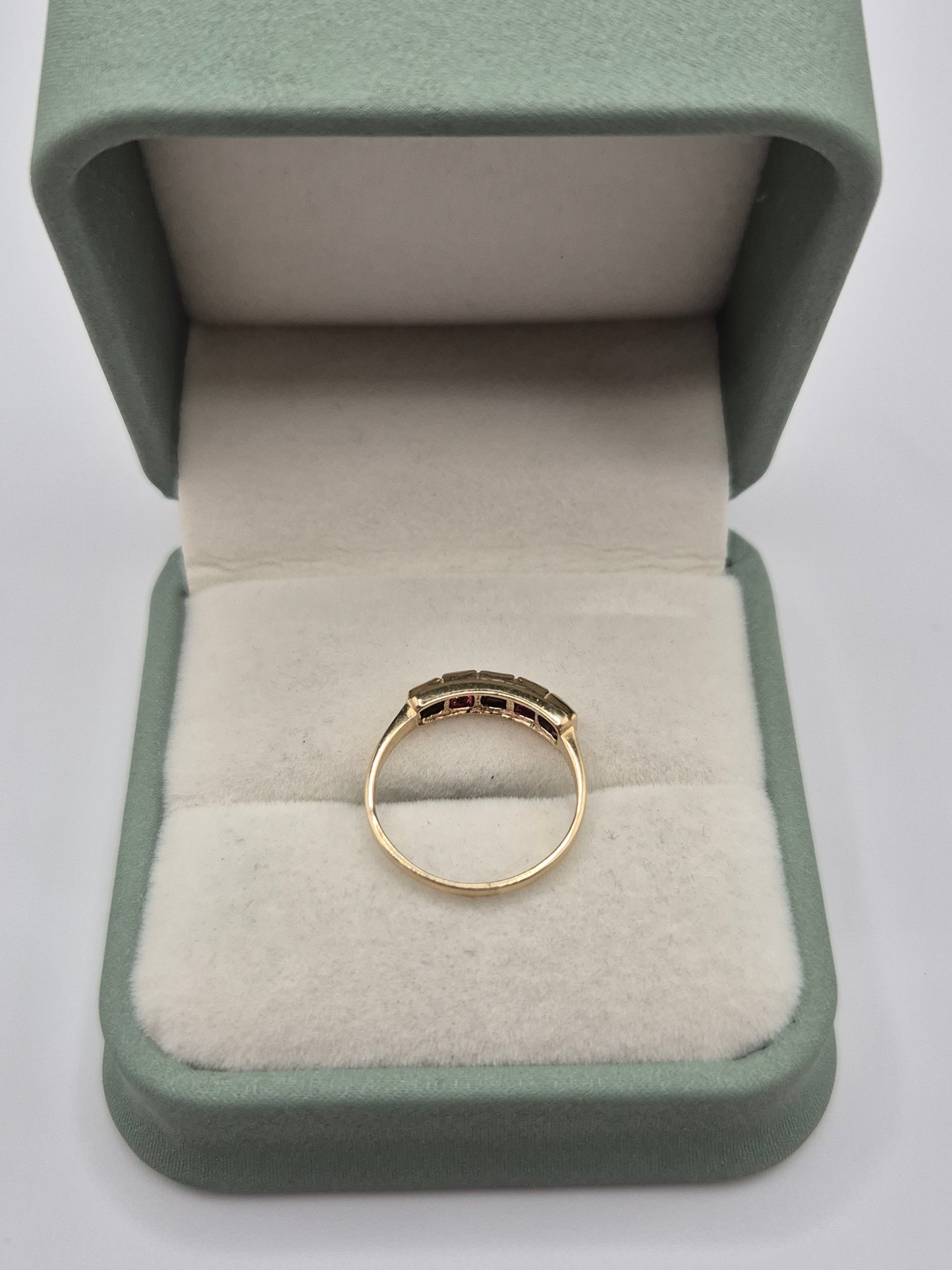 9ct gold ruby and sapphire ring