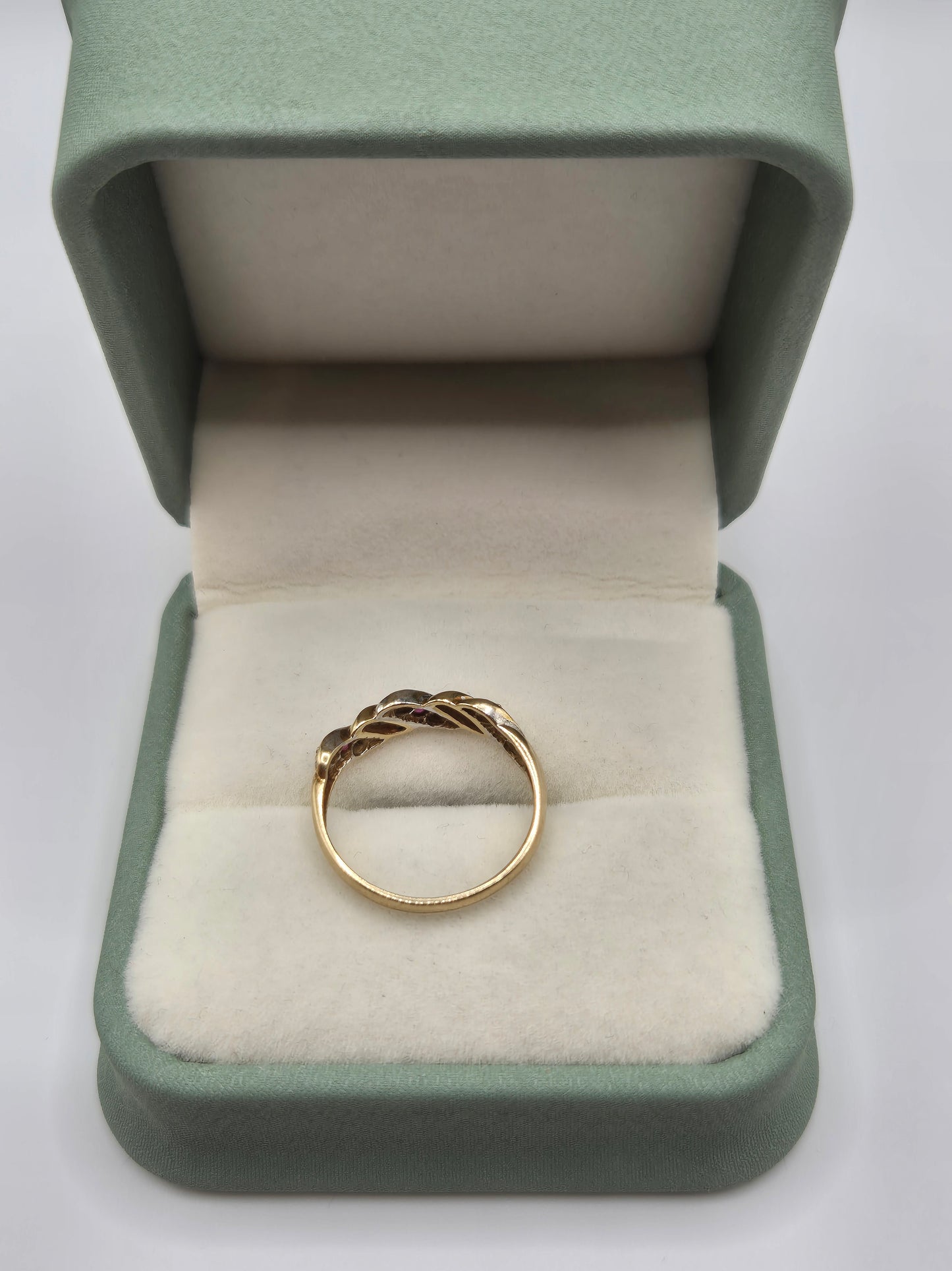 9ct gold ruby and diamond ring