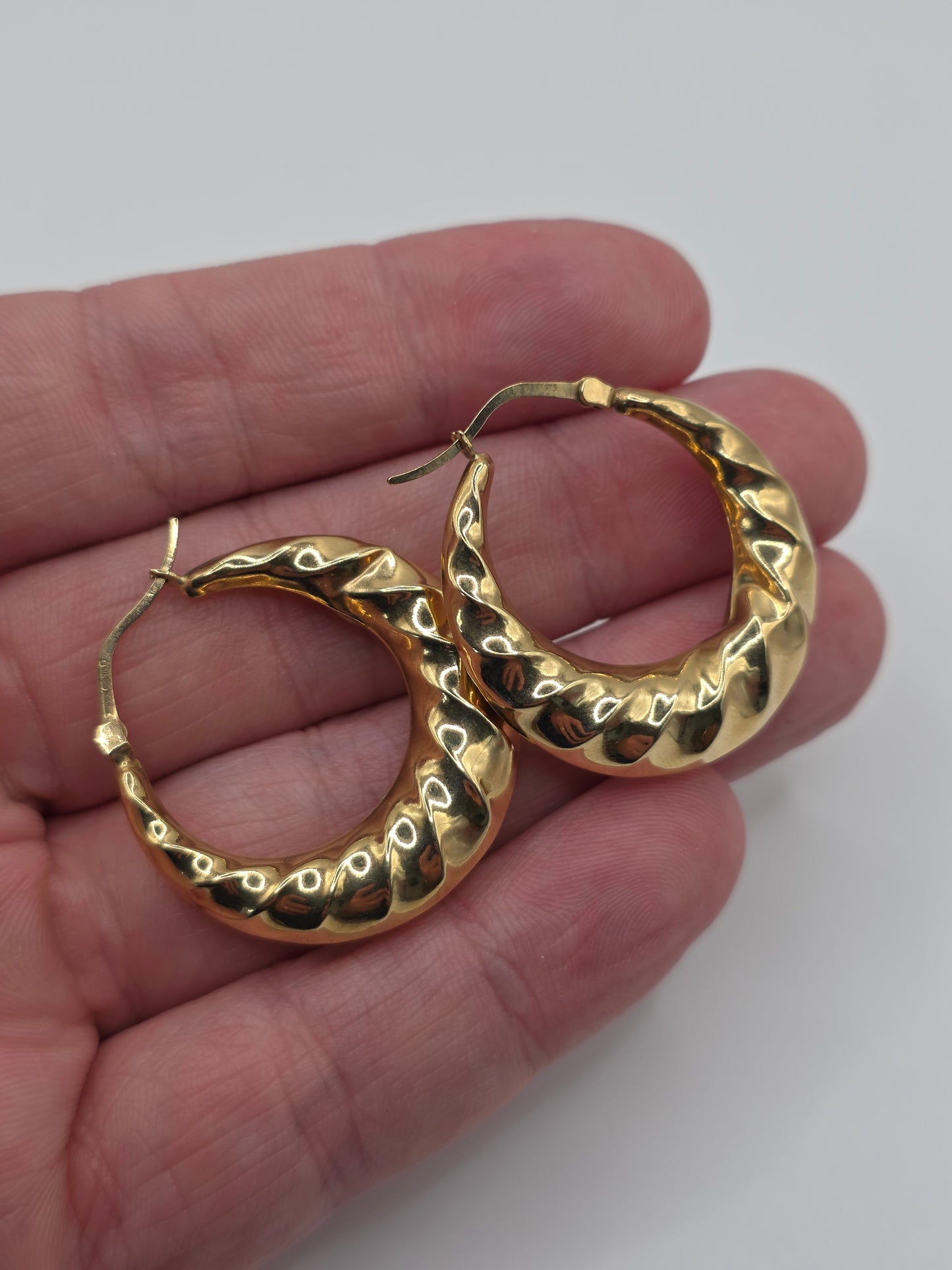 9ct gold creole earrings