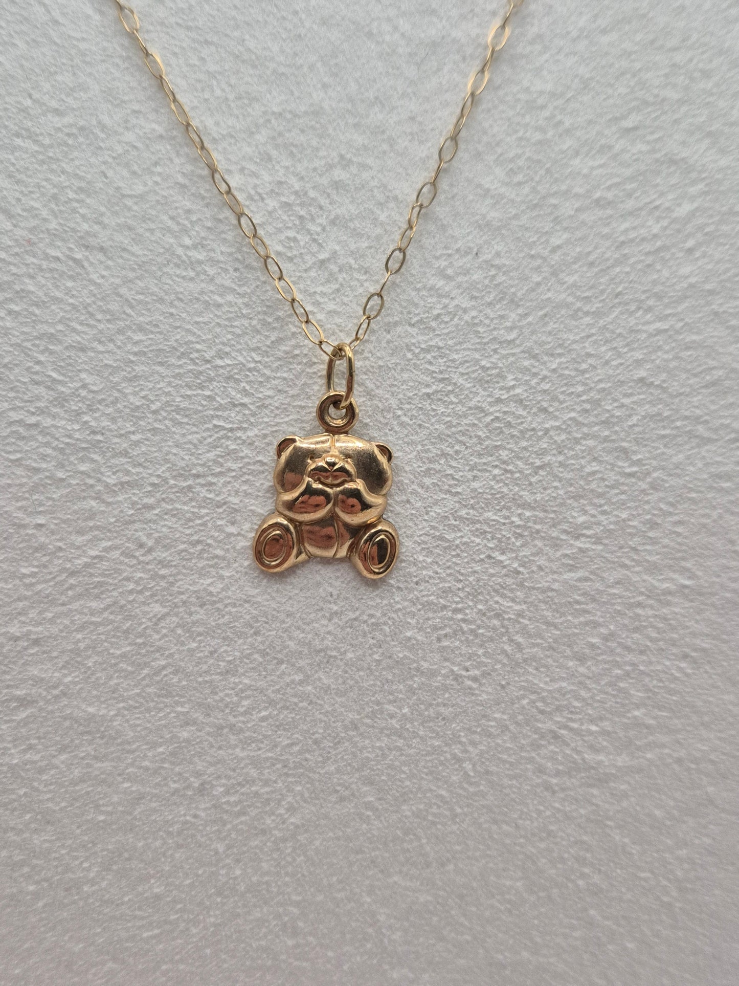 9ct gold "forever friends" bear necklace