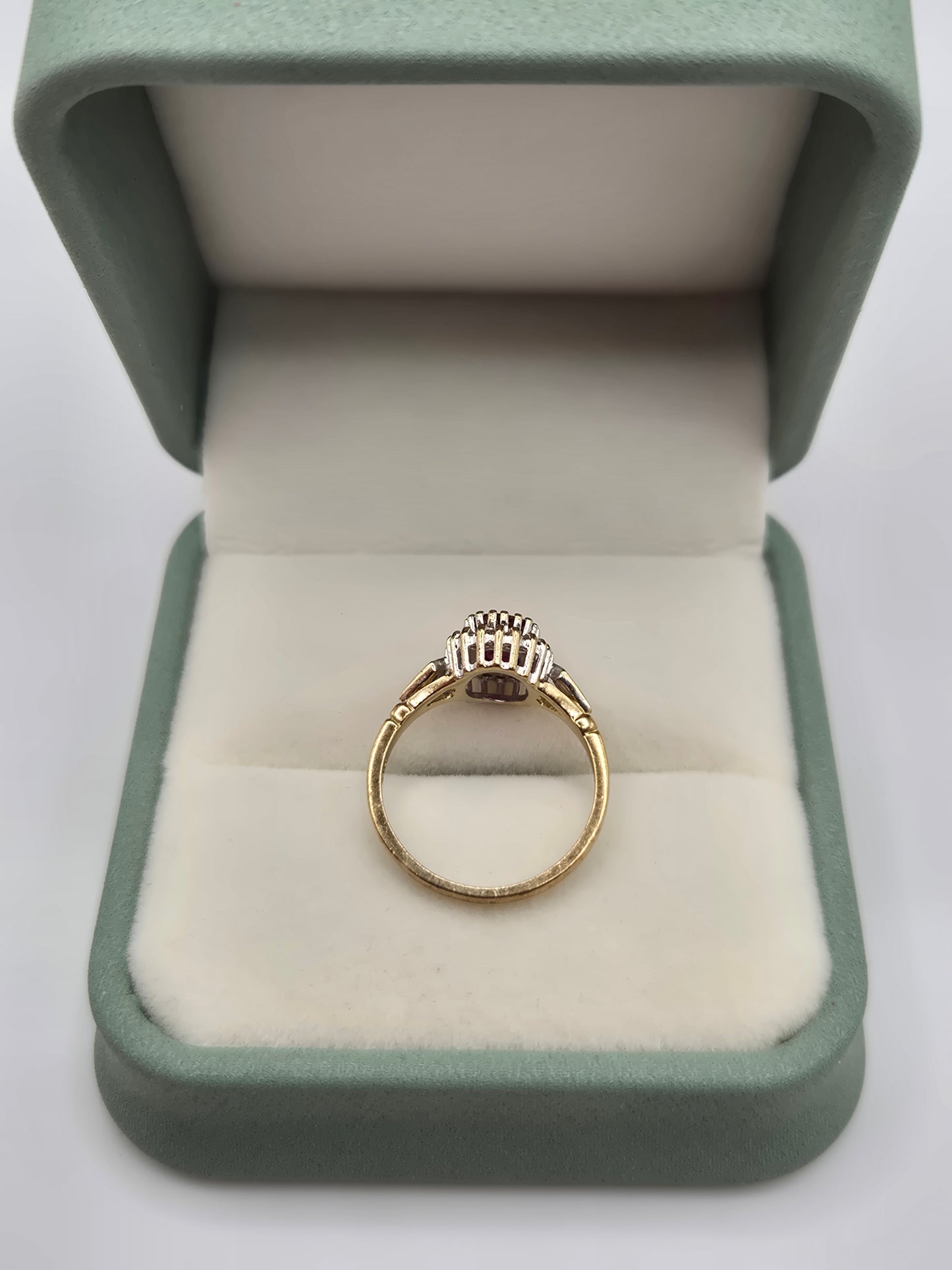 9ct gold ruby and diamond ring
