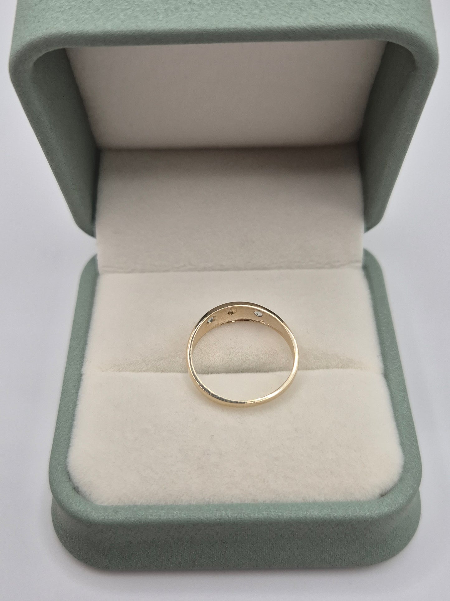 9ct gold topaz and diamond gypsy ring