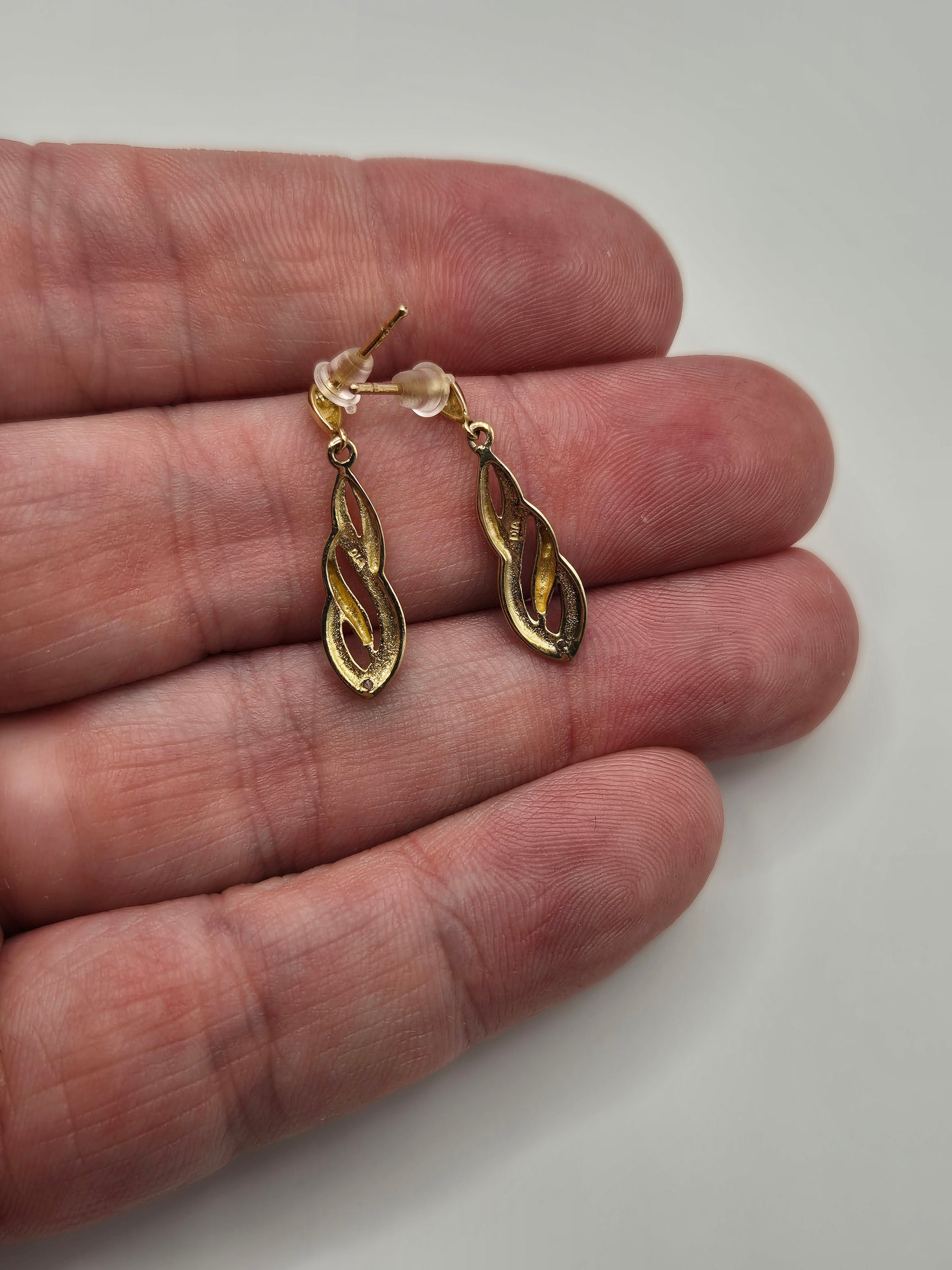 9ct gold diamond earrings