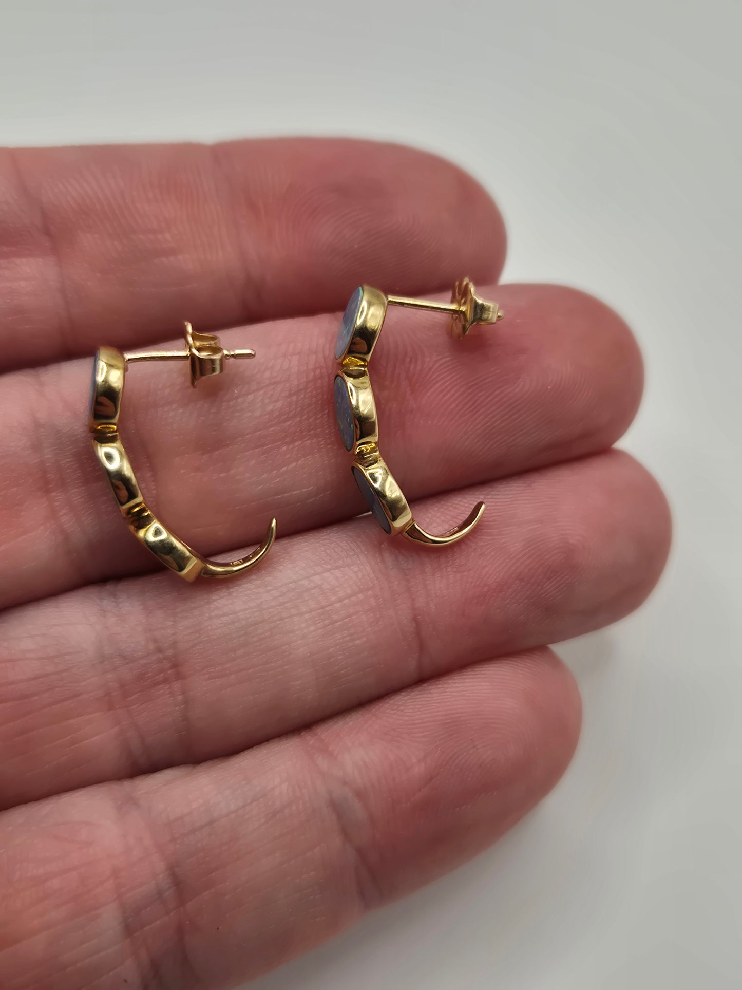 9ct gold opal earrings