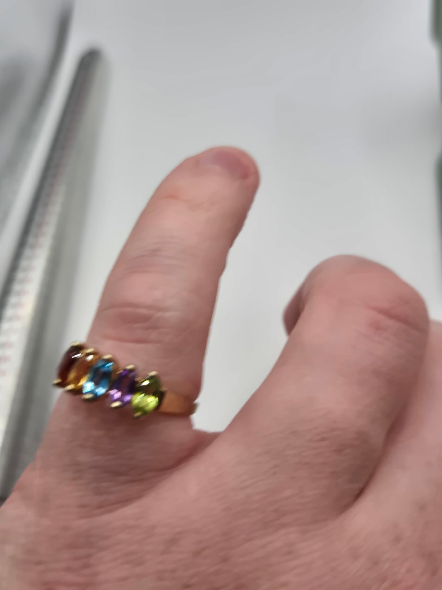 9ct gold multigem ring